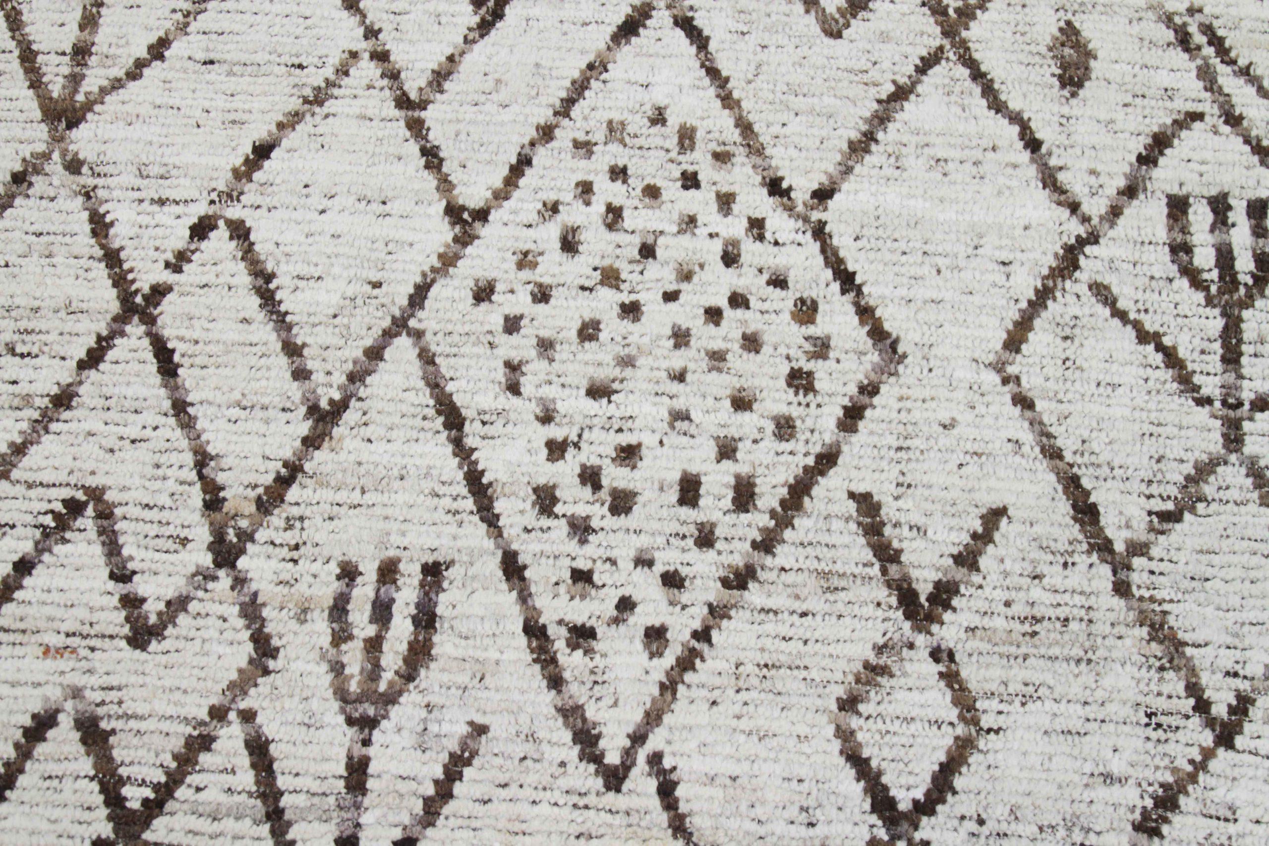 XX secolo Tappeti marocchini Afghanistan Circa 1990 - Lana Marrone Avorio Design - 89802 in vendita