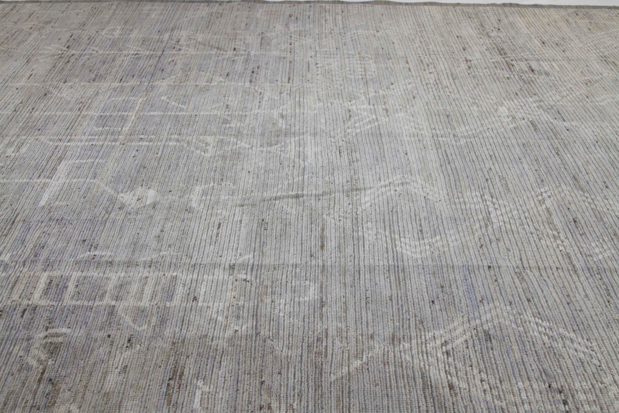20th Century Afghanistan Moroccan Area Rugs Circa 1990 - Wool Brown Ivory Design - 89813 For Sale