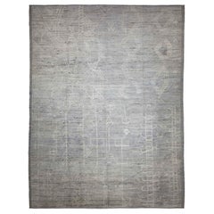 Afghanistan Tapis de zone marocain Circa 1990 - Laine Brown Ivory Design - 89813