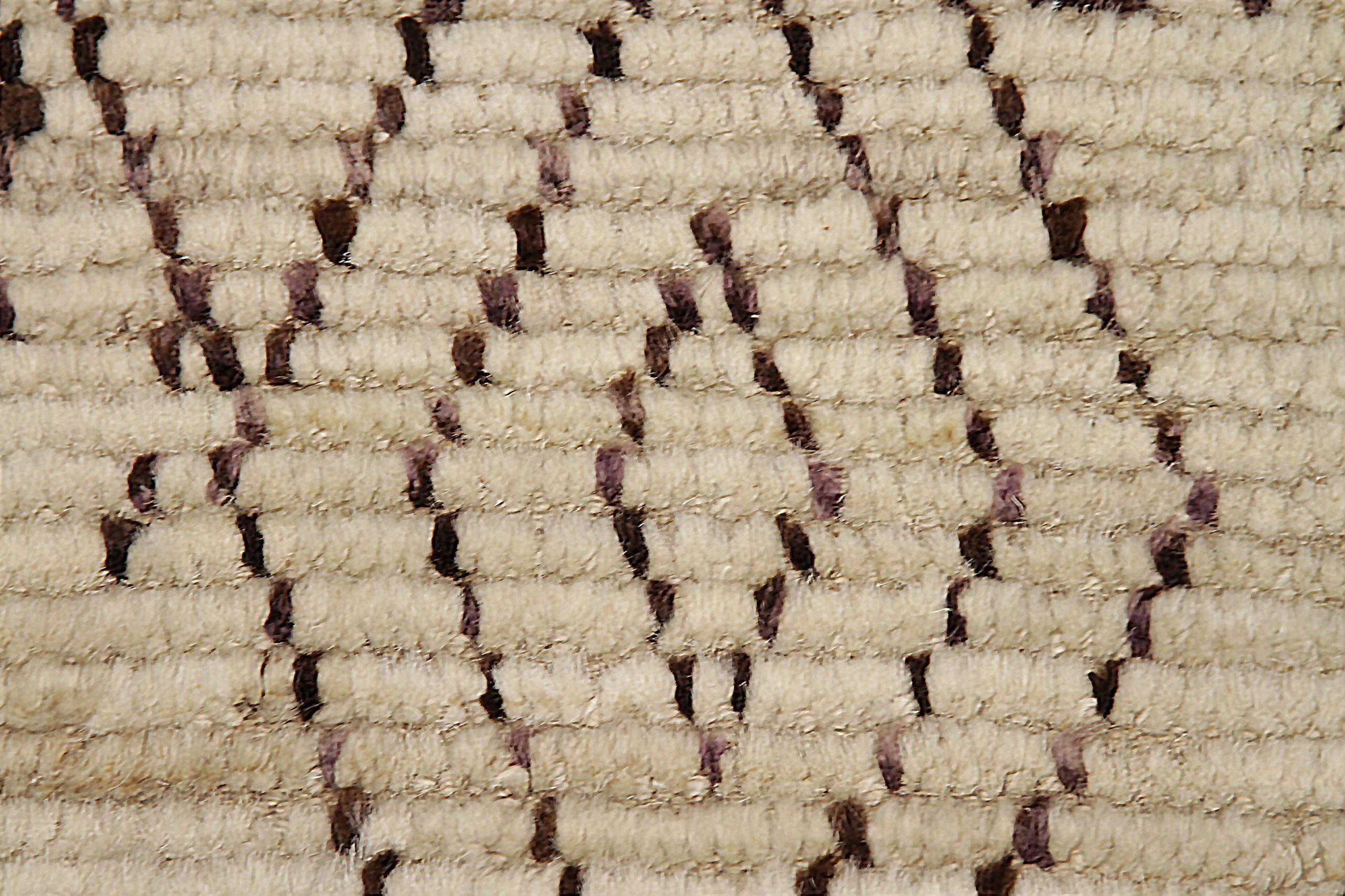 Afghanistan Moroccan Area Rugs Circa 1990 - Wool Brown Ivory Design - 90431 For Sale 1