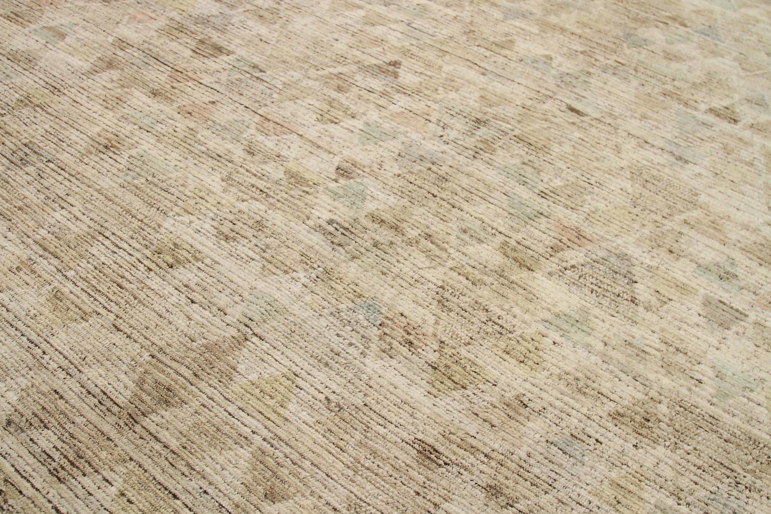 Afghanistan Marokkanische Teppiche Circa 1990 - Wolle Braun Elfenbein Design - 92215 (Afghanisch) im Angebot