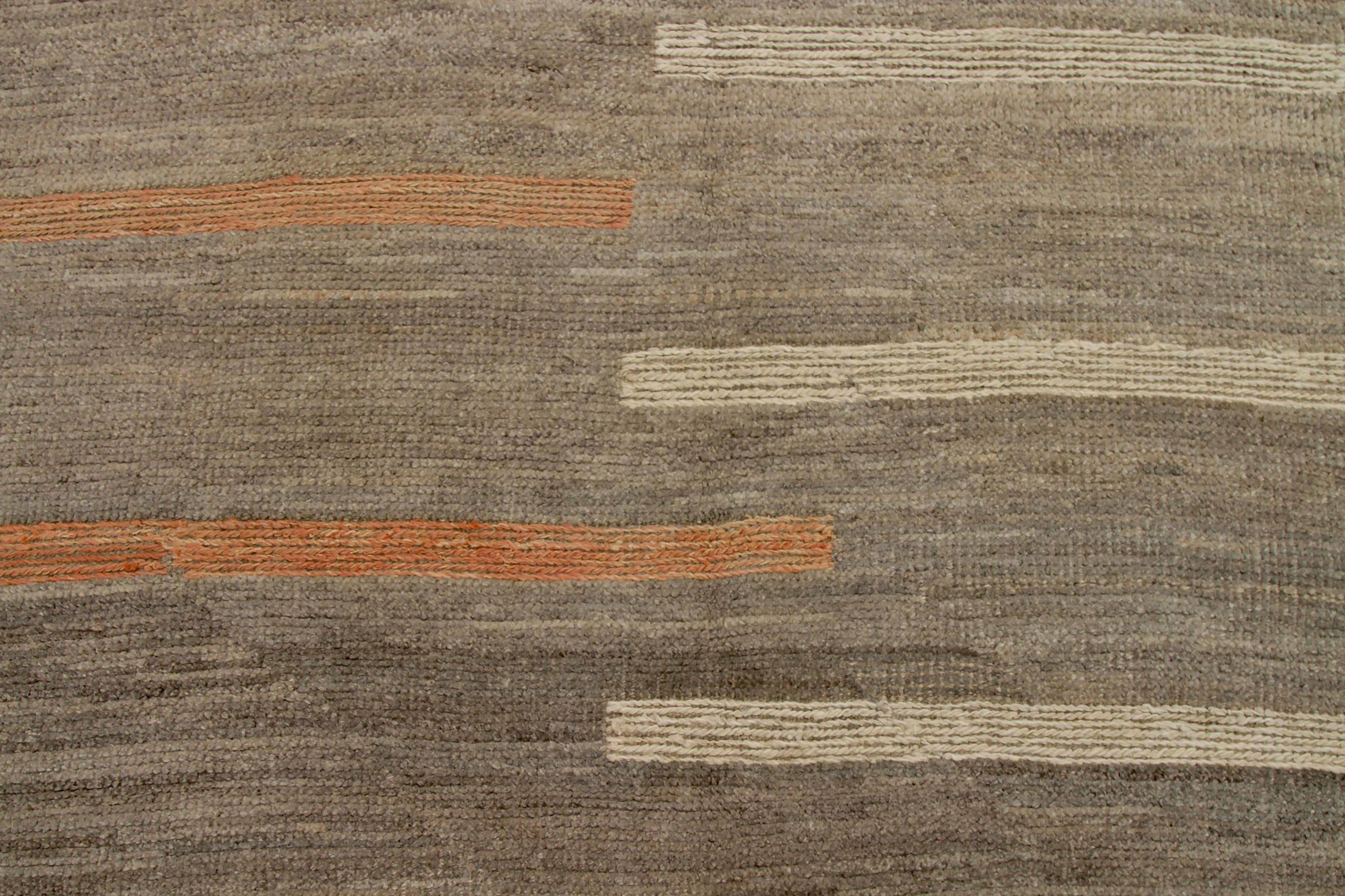 20th Century Afghanistan Moroccan Area Rugs Circa 1990 - Wool Brown Ivory Orange - 92271 For Sale