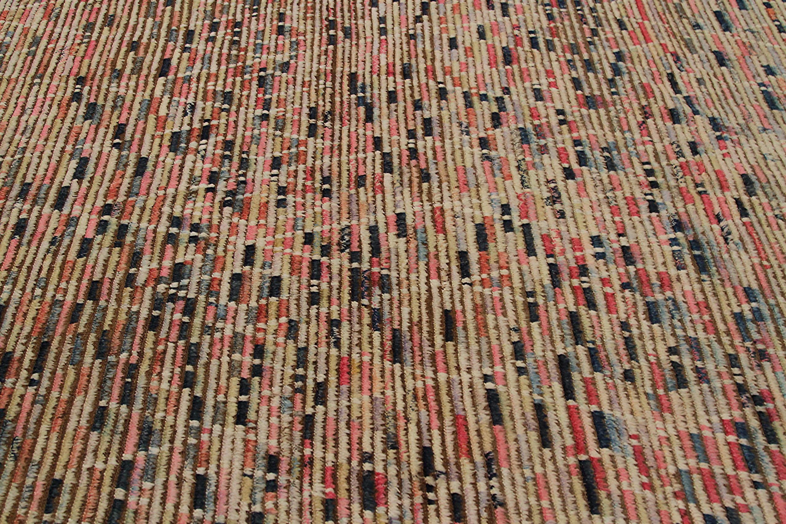 Afghanistan Tapis de zone marocain Circa 1990 - Laine Brown Ivory Pink Design - 90395 Excellent état - En vente à Dallas, TX