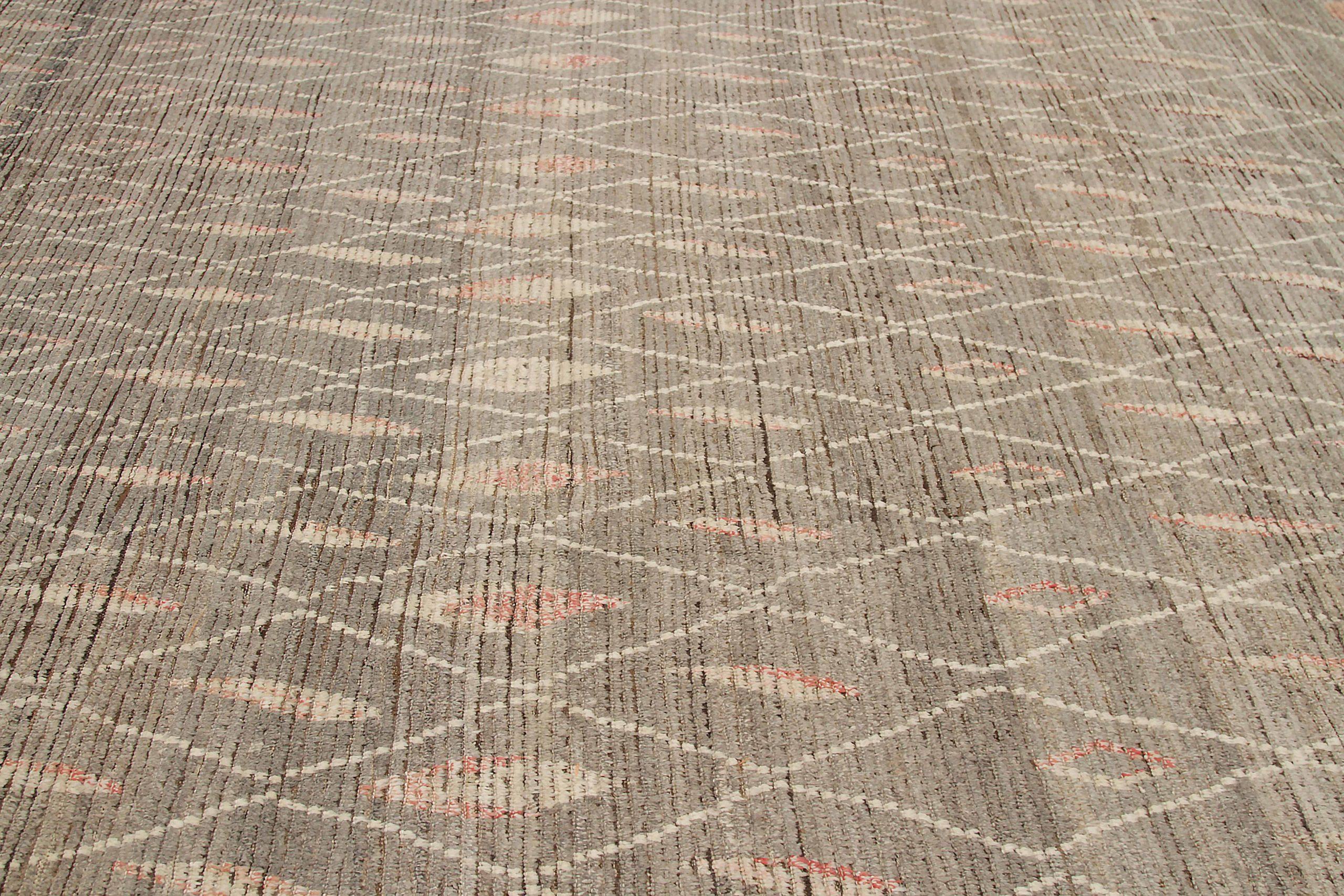 Tribal Afghanistan Moroccan Area Rugs Circa 1990 - Wool Brown Ivory Pink Design - 92168 For Sale