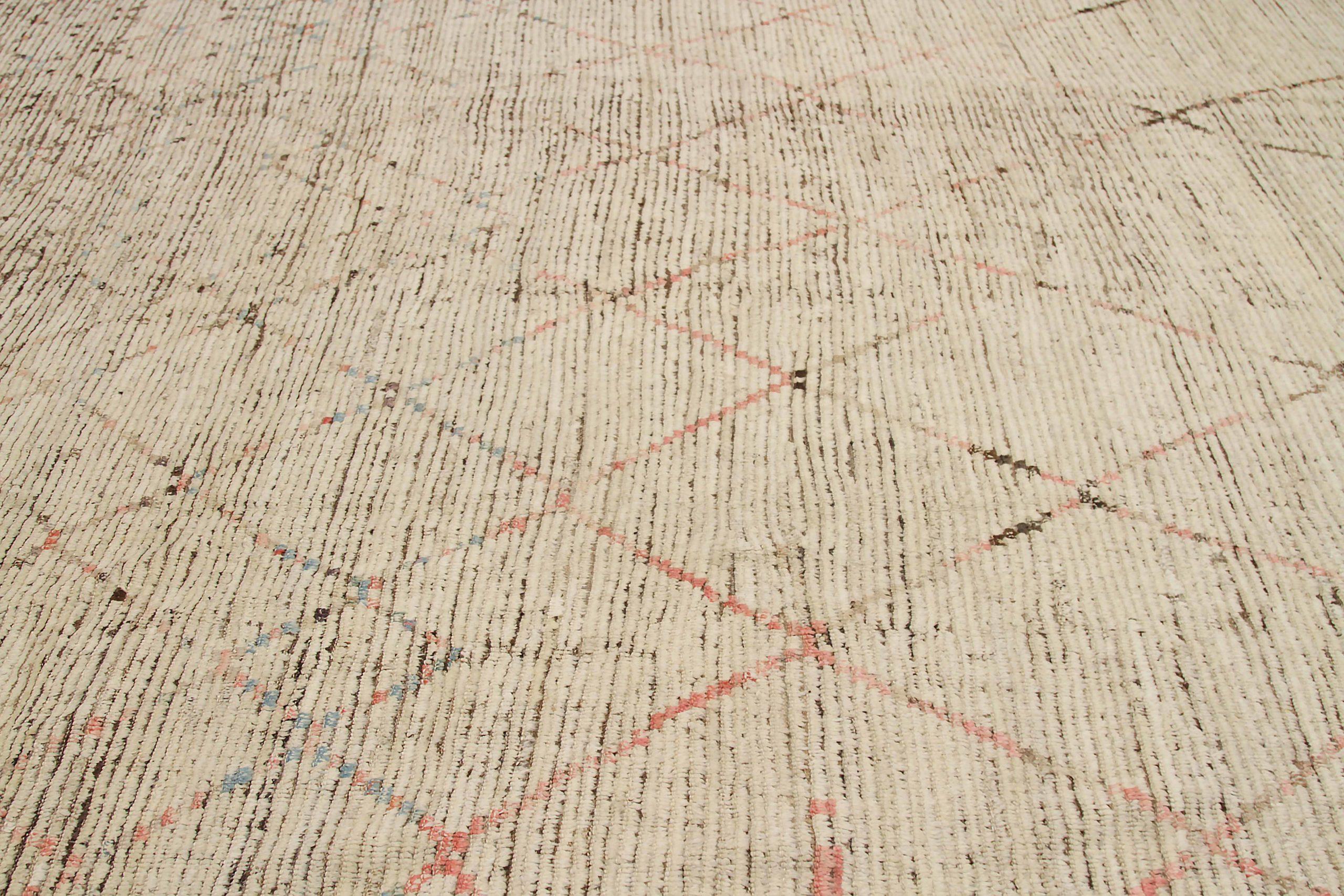 Afghanistan marokkanischen Bereich Teppiche CIRCA 1990 - Wolle Brown Elfenbein Rosa Design - 92250 (Stammeskunst) im Angebot