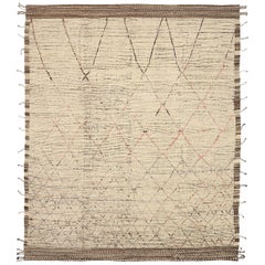 Tappeti marocchini Afghanistan Circa 1990 - Lana Marrone Avorio Rosa Design - 92250