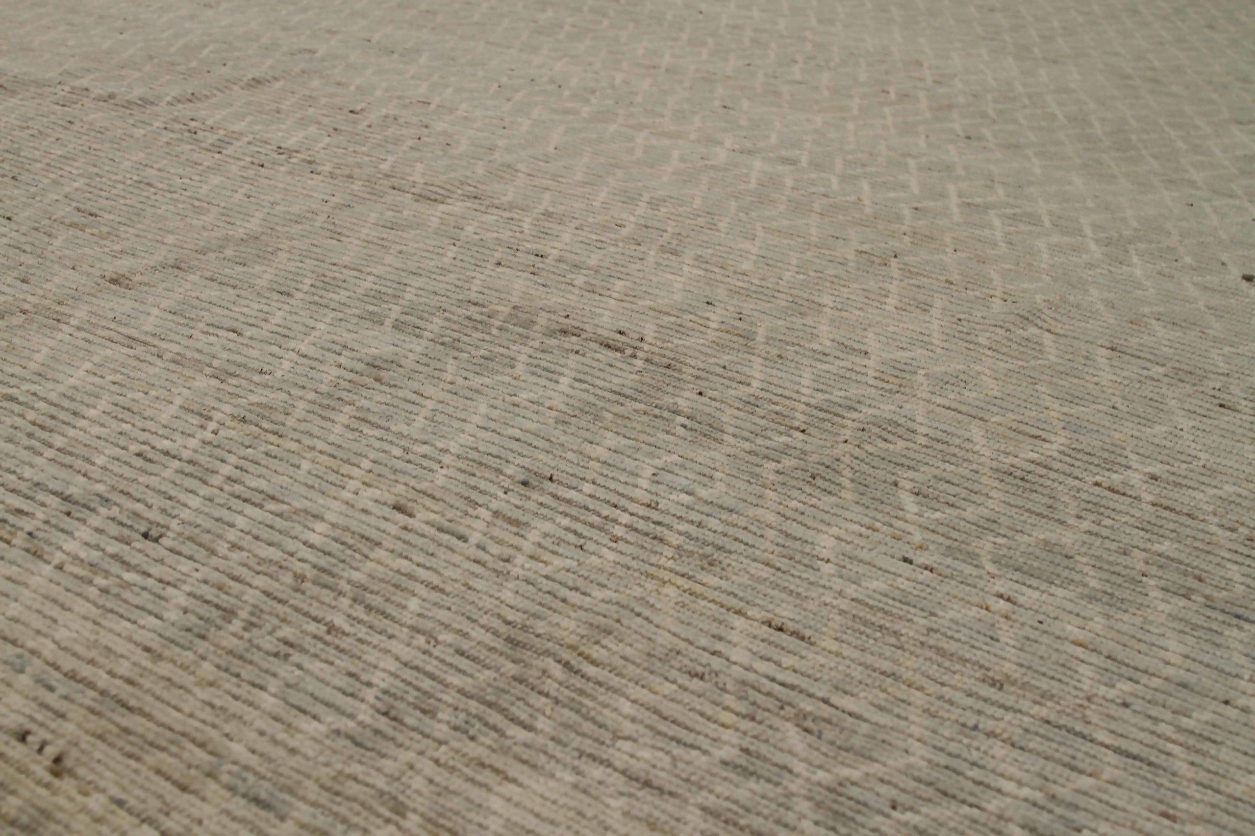 20th Century Afghanistan Moroccan Area Rugs Circa 1990 - Wool Brown Ivory Taupe - 90458 For Sale