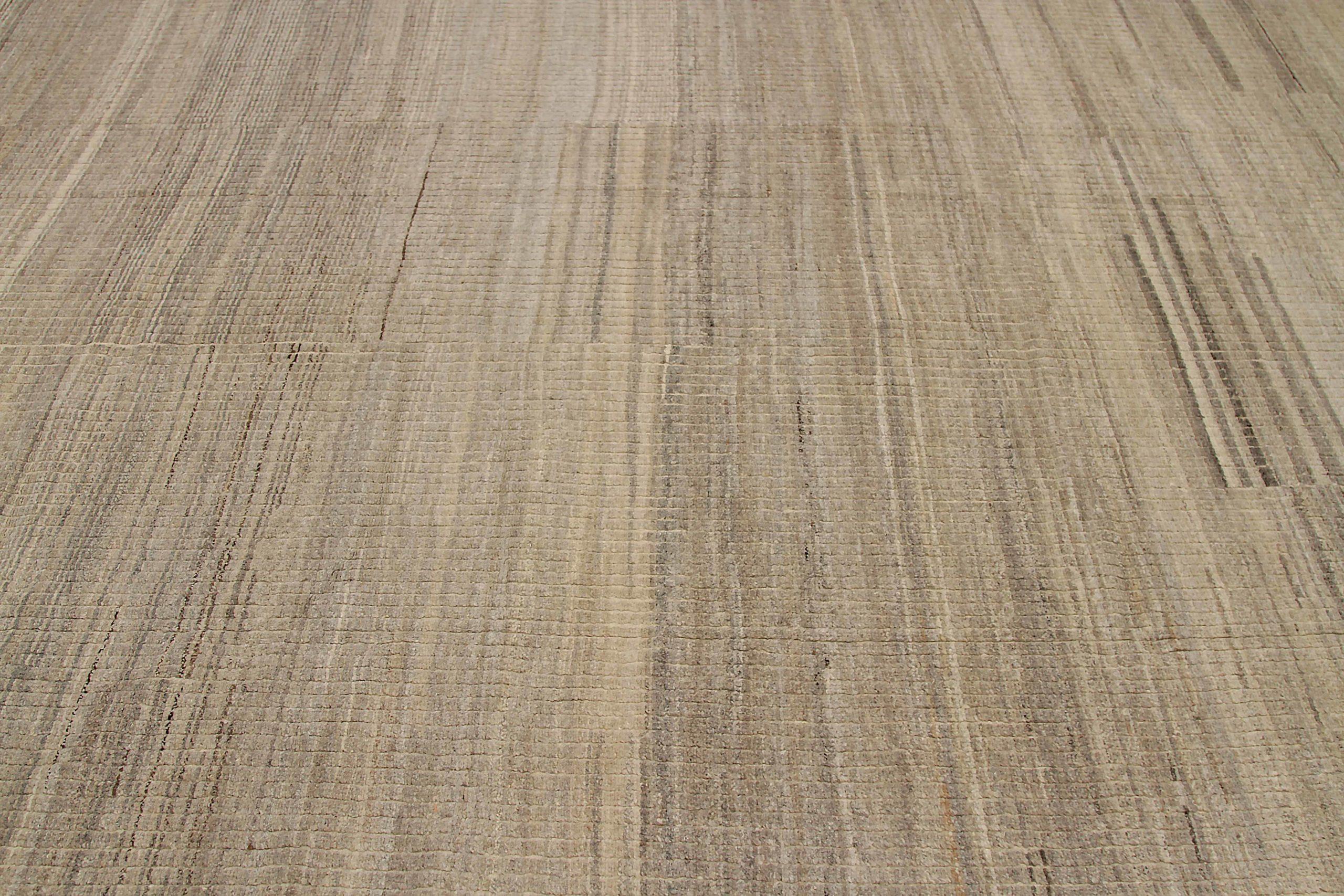 Tribal Afghanistan Tapis marocain Circa 1990 - Laine Brown Ivoire Taupe - 92278 en vente