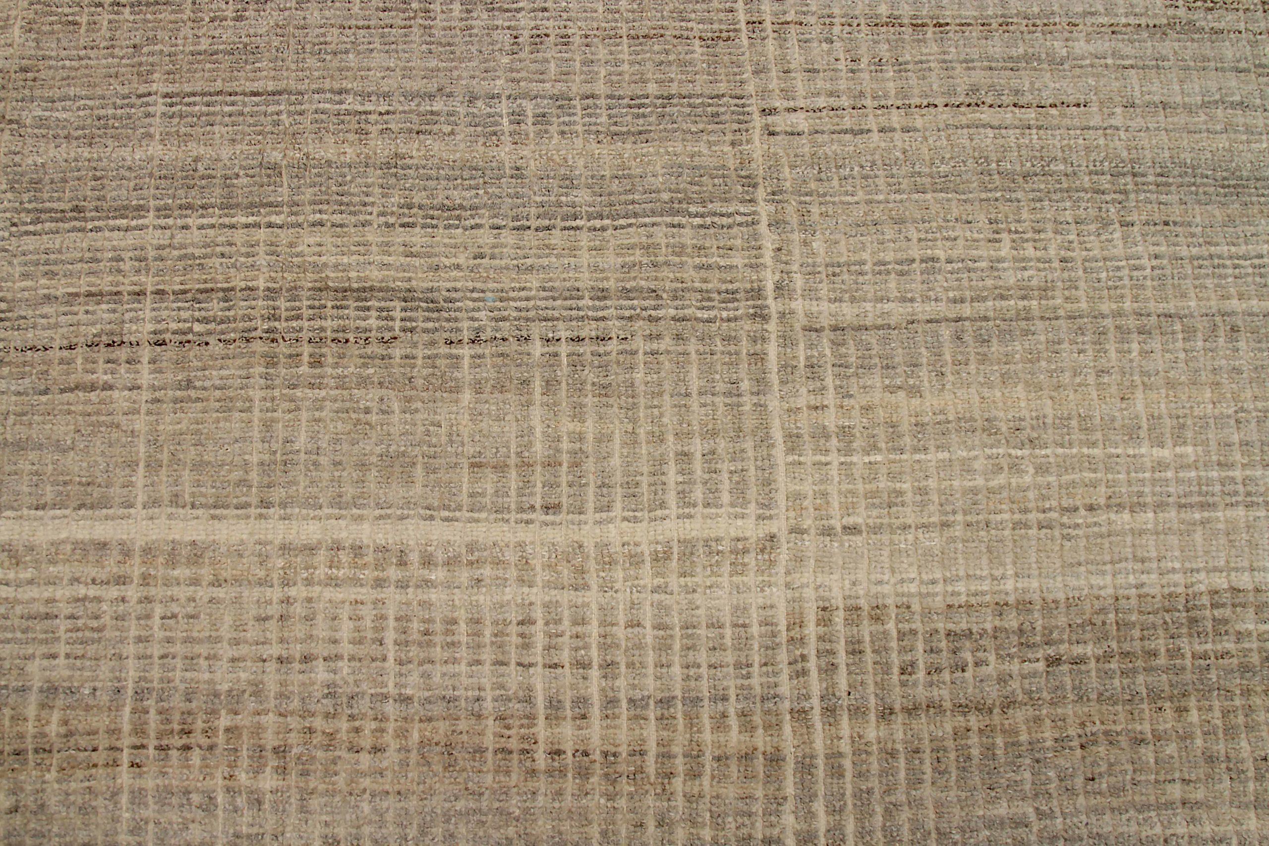 20ième siècle Afghanistan Tapis marocain Circa 1990 - Laine Brown Ivoire Taupe - 92278 en vente