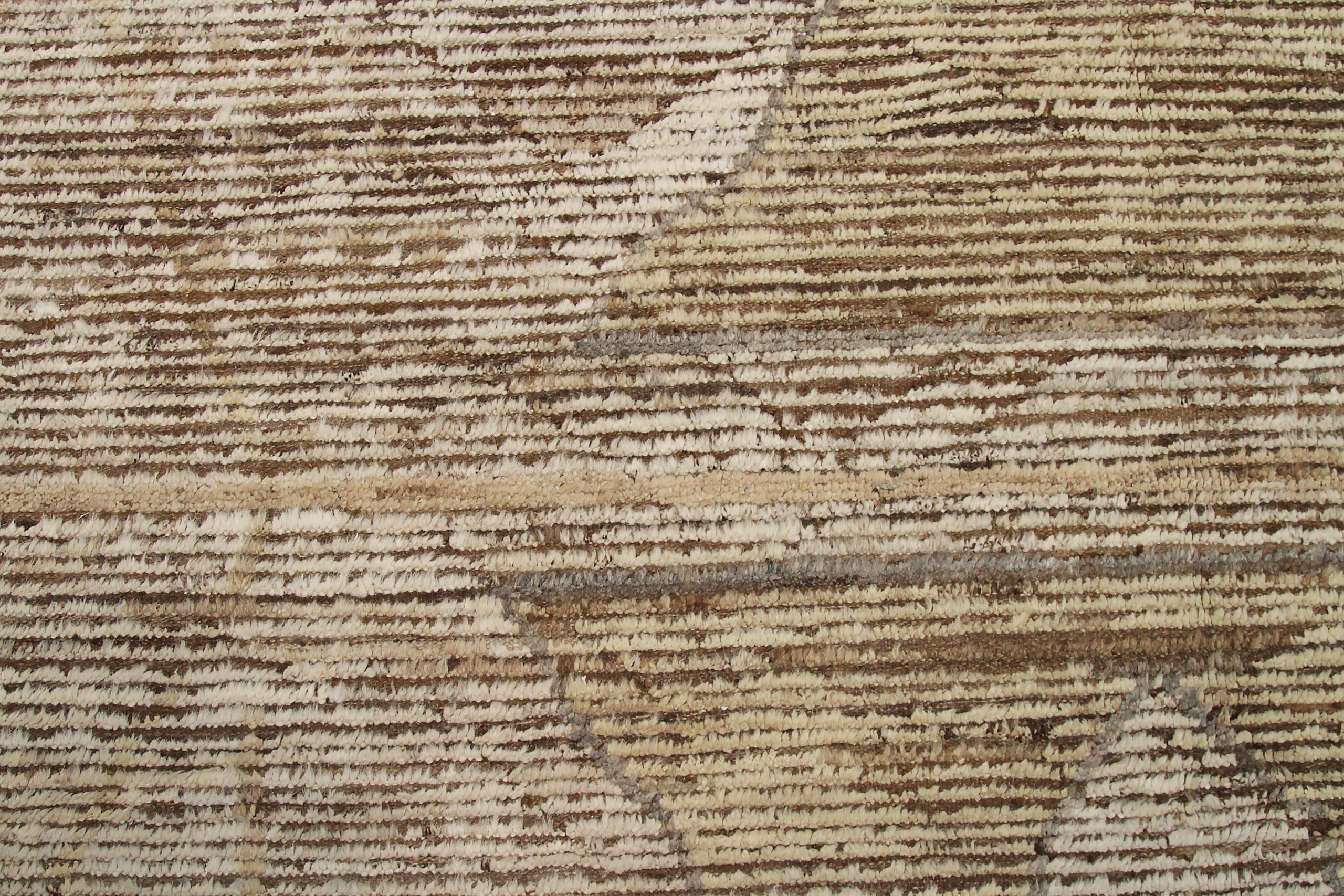 Afghanistan Marokkanische Teppiche Circa 1990 - Wolle Braun Elfenbein Gelb - 92191 (Afghanisch) im Angebot