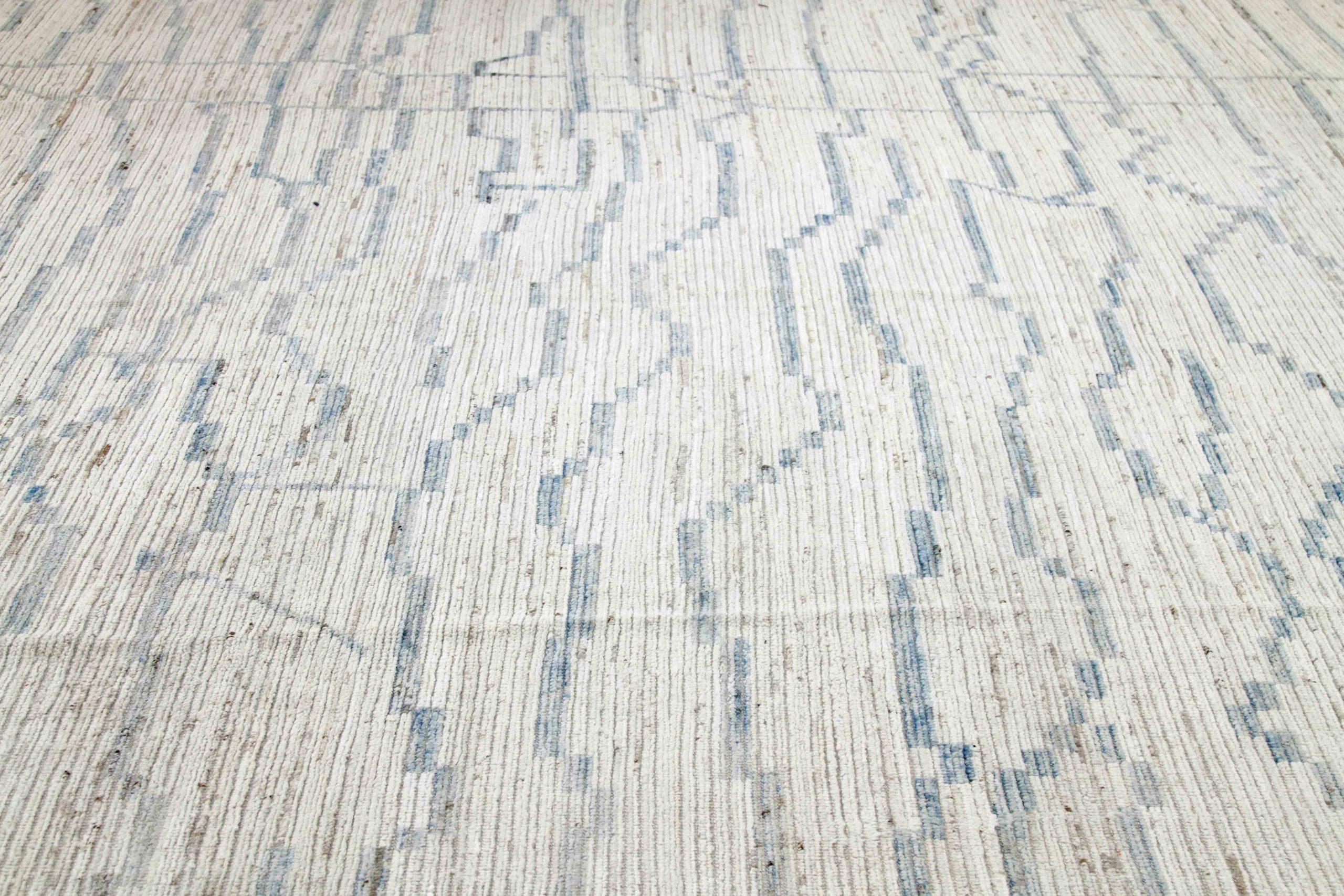 Afghano Tappeti marocchini Afghanistan Circa 1990 - Lana Grigio Avorio Design - 89891 in vendita