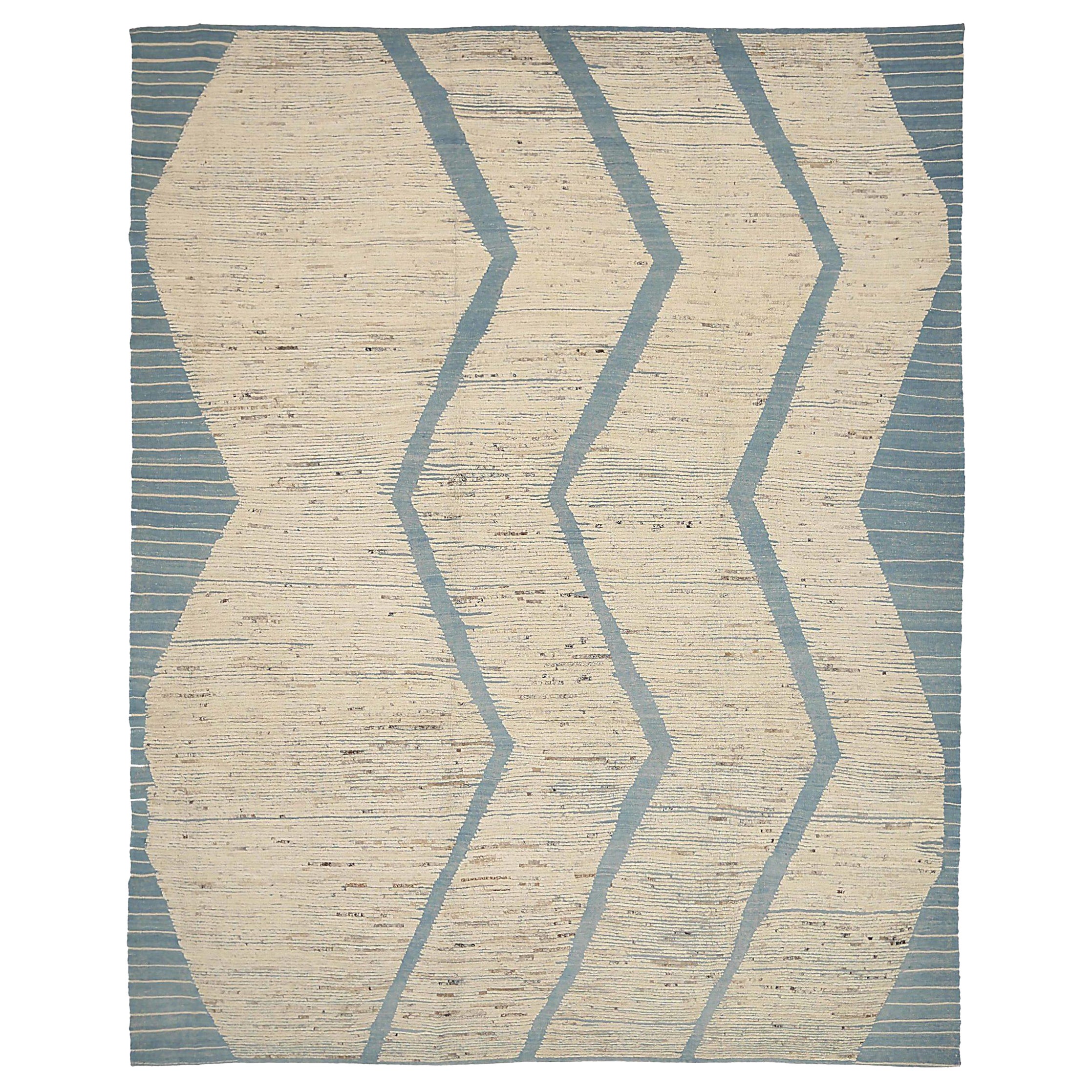 Tapis marocains d'Afghanistan datant d'environ 1990, motif gris ivoire en laine - 90516