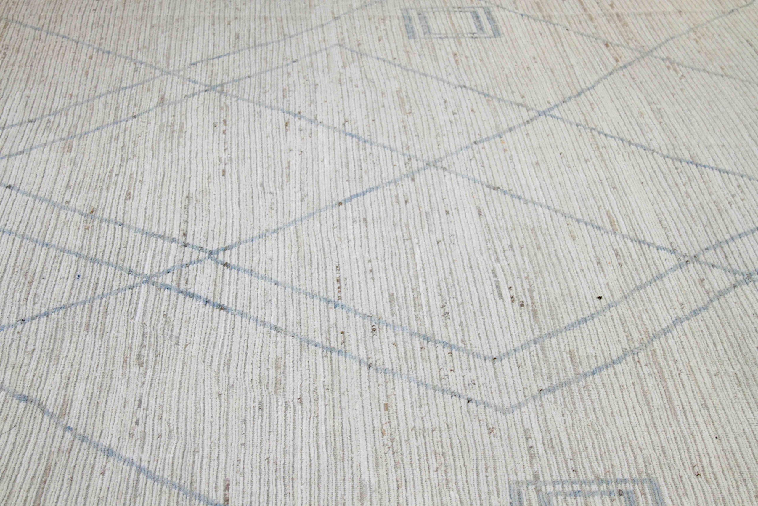 Marokkanische Afghanistan-Teppiche Circa 1990 - Wolle Elfenbein Design - 89888 im Zustand „Hervorragend“ im Angebot in Dallas, TX