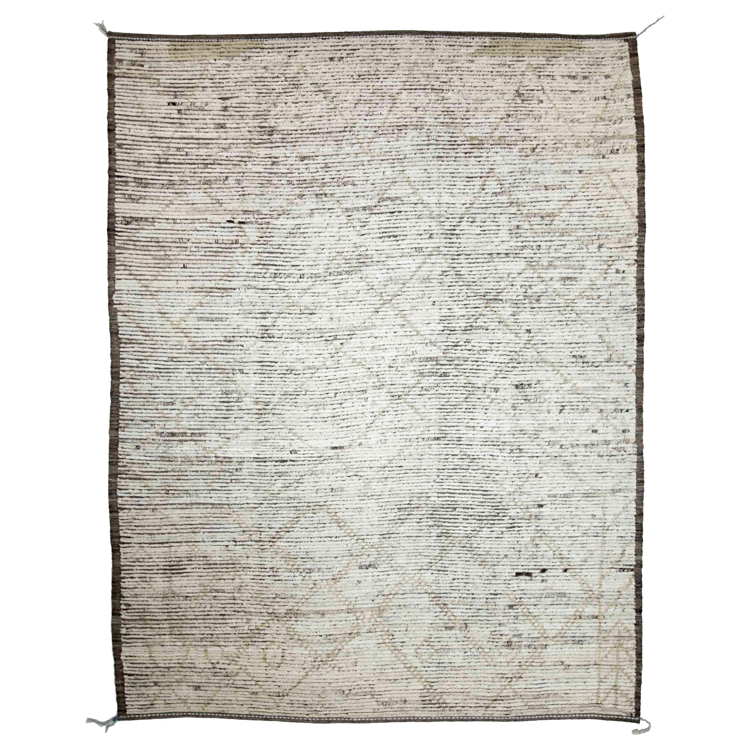 Marokkanische Teppiche aus Afghanistan, ca. 1990 – elfenbeinfarbenes Wolldesign – 89906