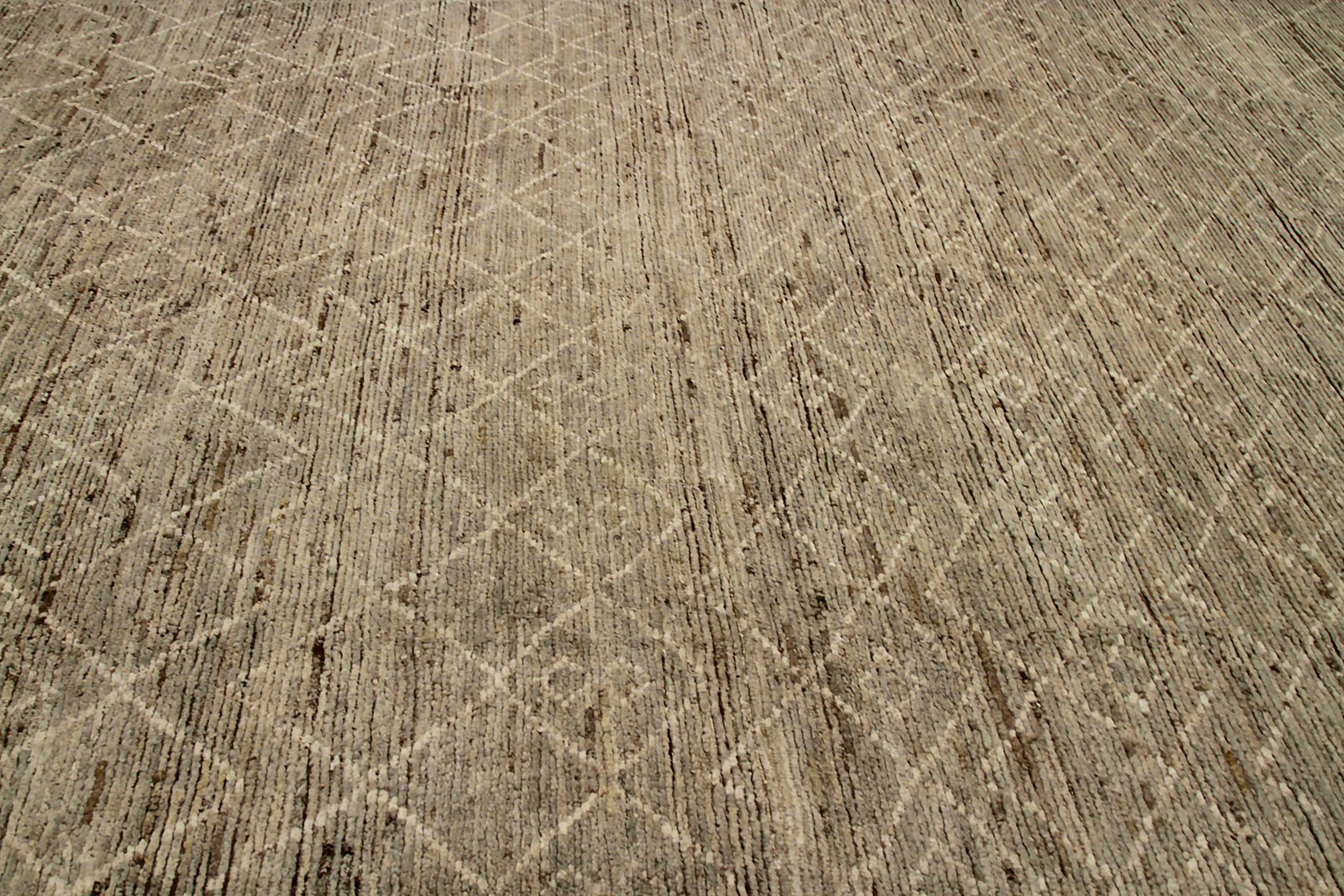 Marokkanische Afghanistan-Teppiche Circa 1990 - Wolle Elfenbein Taupe Design - 90575 (Afghanisch) im Angebot