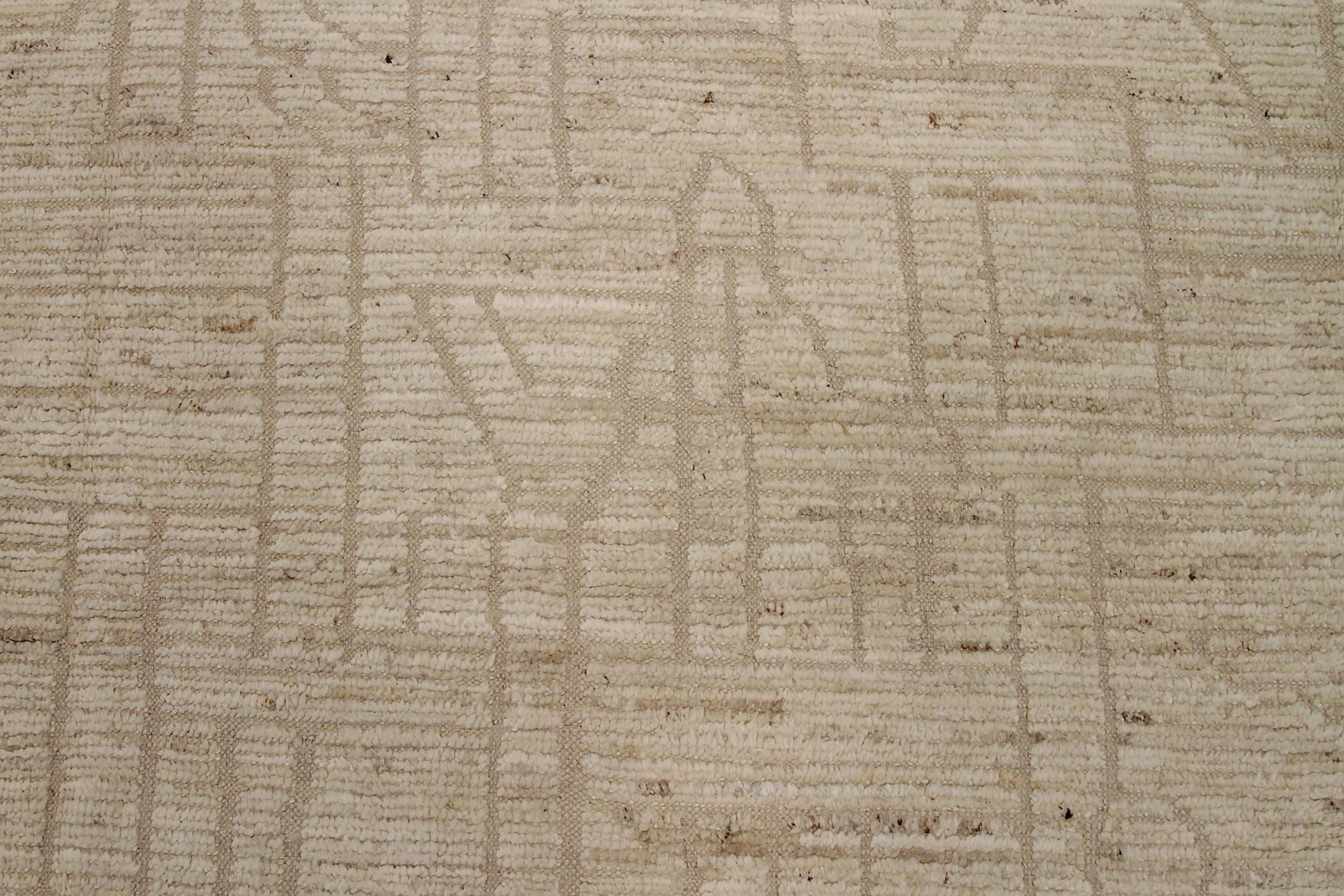 Marokkanische Afghanistan-Teppiche Circa 1990 - Wolle Elfenbein Taupe Design - 92205 im Zustand „Hervorragend“ im Angebot in Dallas, TX