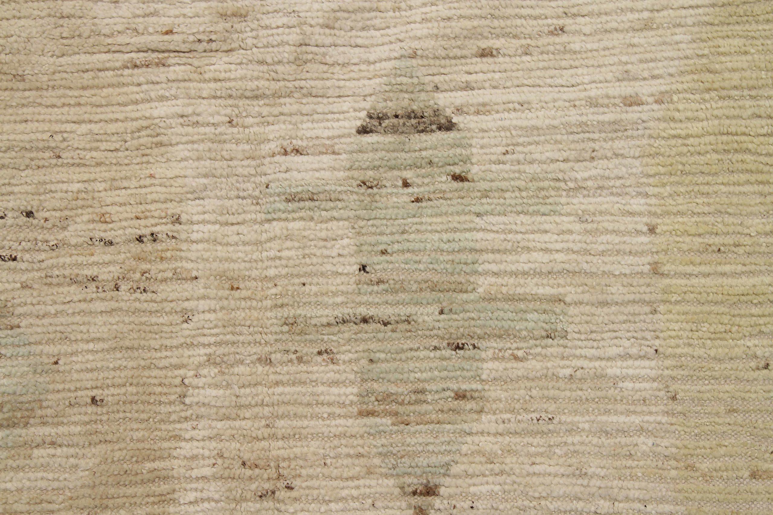 Marokkanische Afghanistan-Teppiche Circa 1990 - Wolle Elfenbein Taupe Design - 92222 im Zustand „Hervorragend“ im Angebot in Dallas, TX