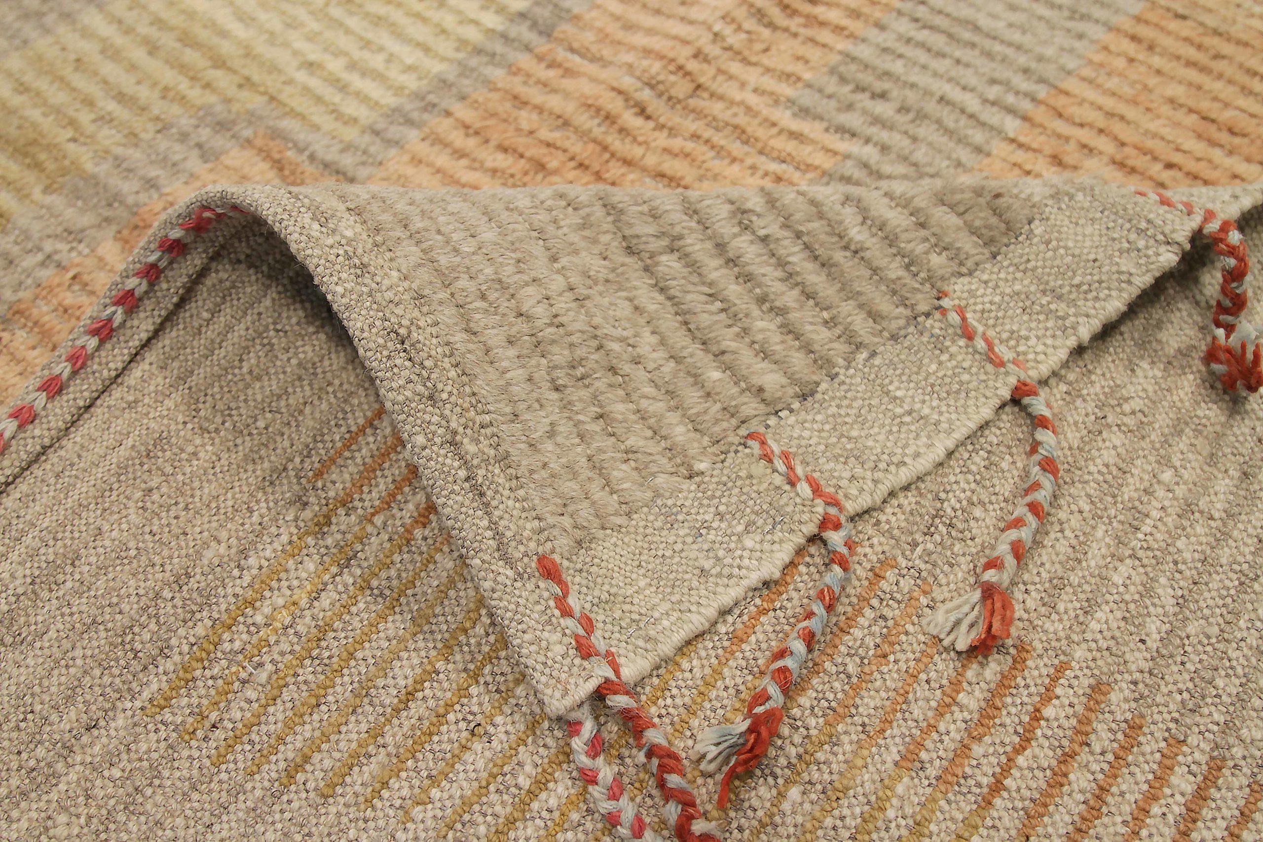 Tappeti marocchini Afghanistan Circa 1990 - Lana Arancione Taupe Giallo - 92217 In condizioni ottime in vendita a Dallas, TX