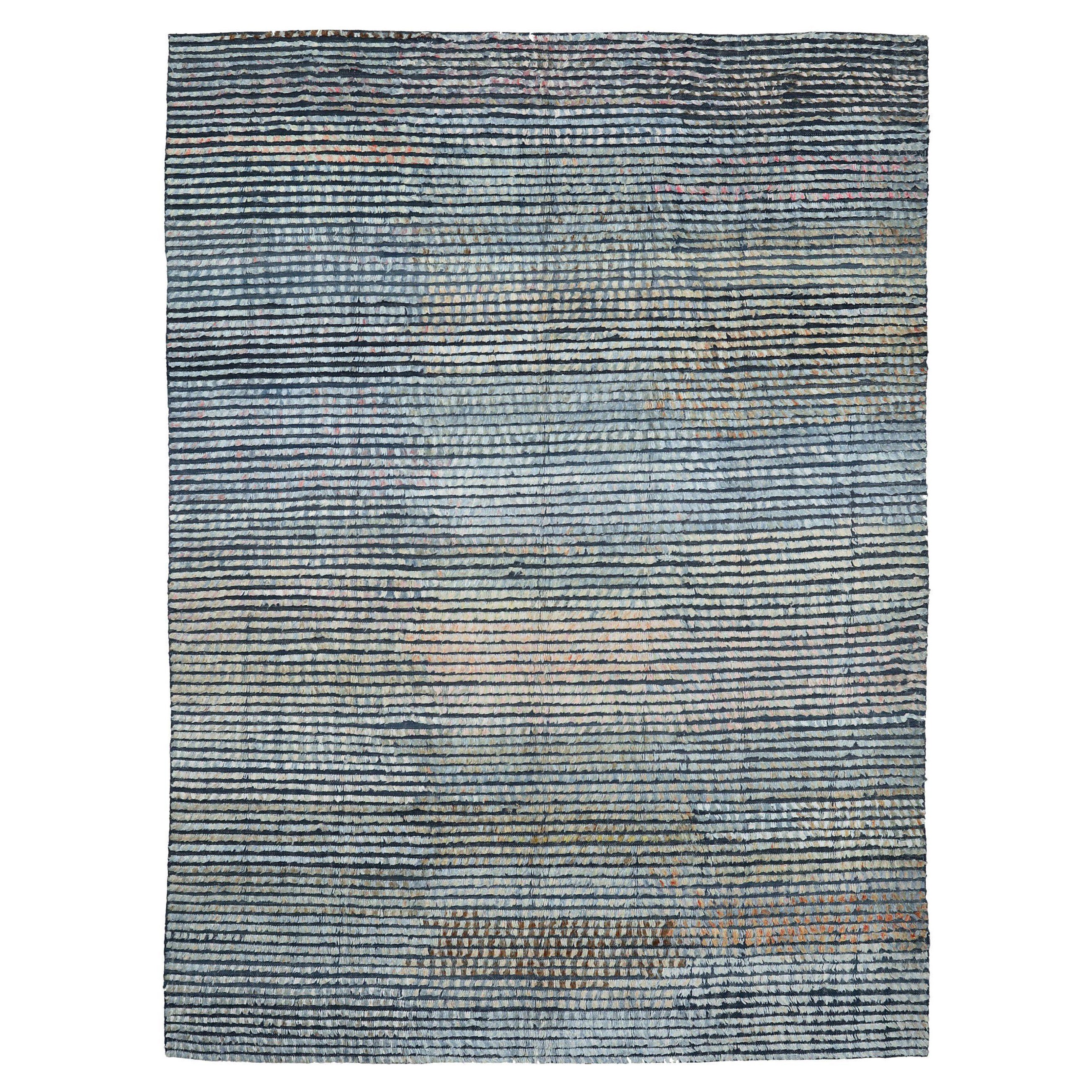 Marokkanische Teppiche aus Afghanistan - Wolle in Schwarz-Blau mit Design - 93648