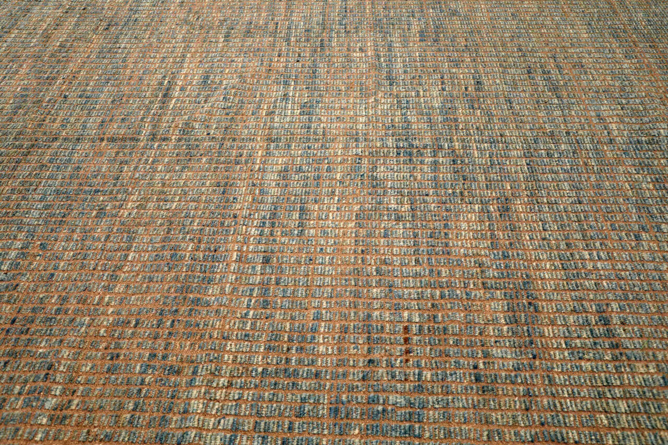 20ième siècle Afghanistan Tapis de sol marocain - Laine Bleu Brown Design - 96398 en vente