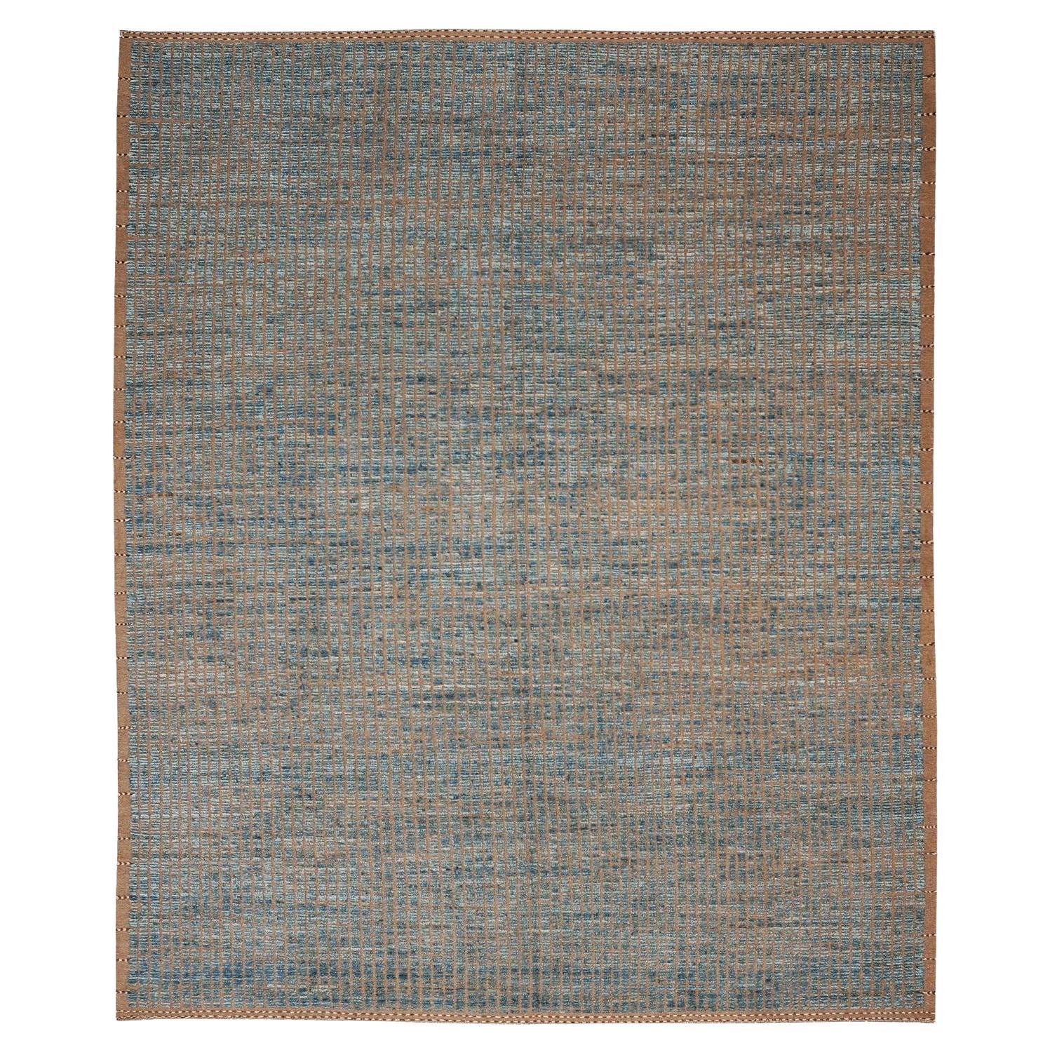 Afghanistan Marokkanische Teppiche - Wolle Blau Braun Design - 96398