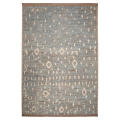 Tappeti Afghanistan Moroccan Area Rugs - Lana Blu Marrone Avorio Design - 96350
