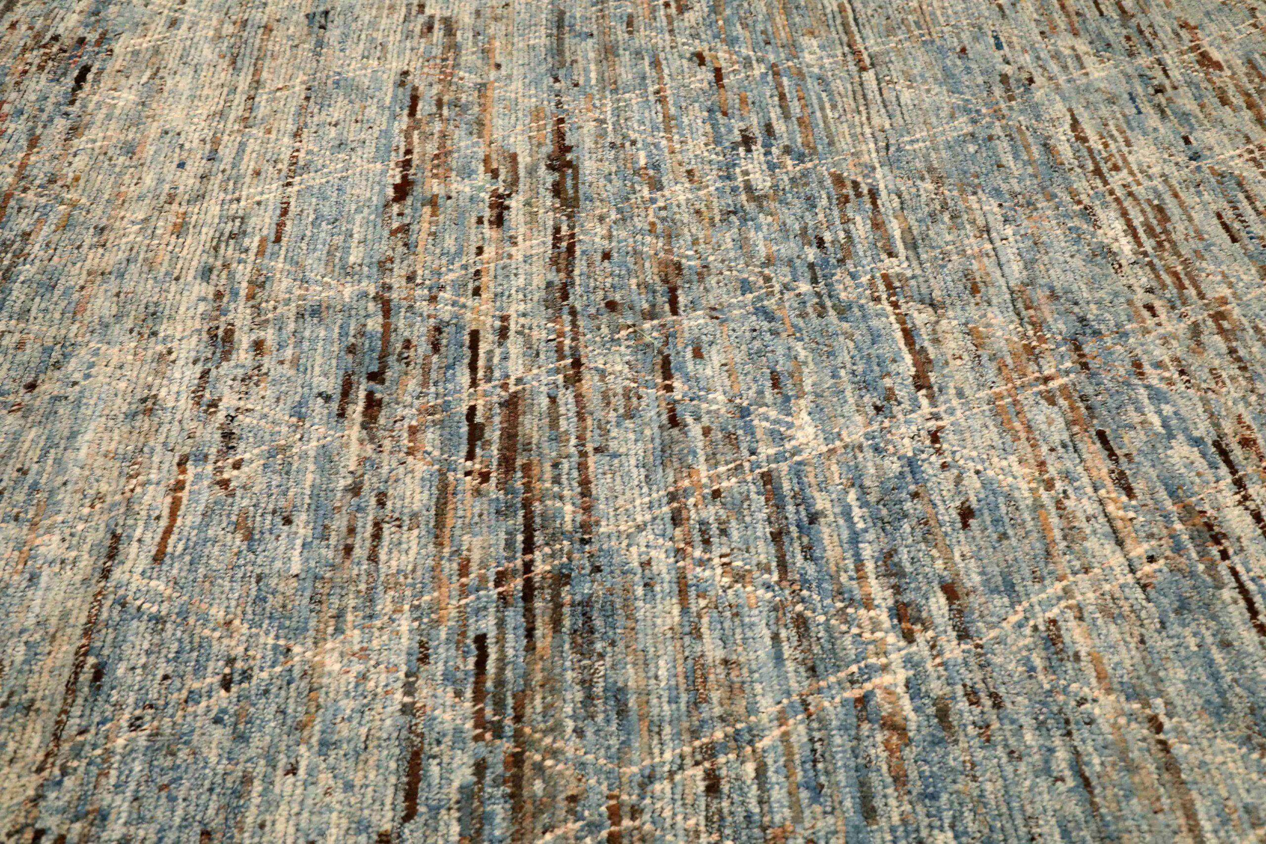 Afghanistan Marokkanische Teppiche - Wolle Blau Braun Elfenbein Design - 96418 im Zustand „Hervorragend“ im Angebot in Dallas, TX