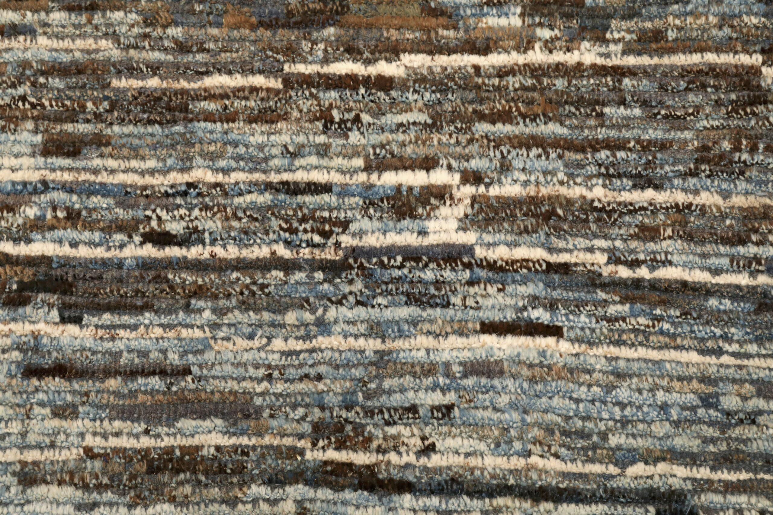 Afganistán Alfombras Marroquíes - Lana Azul Marrón Diseño Marfil - 96491 Afgano en venta