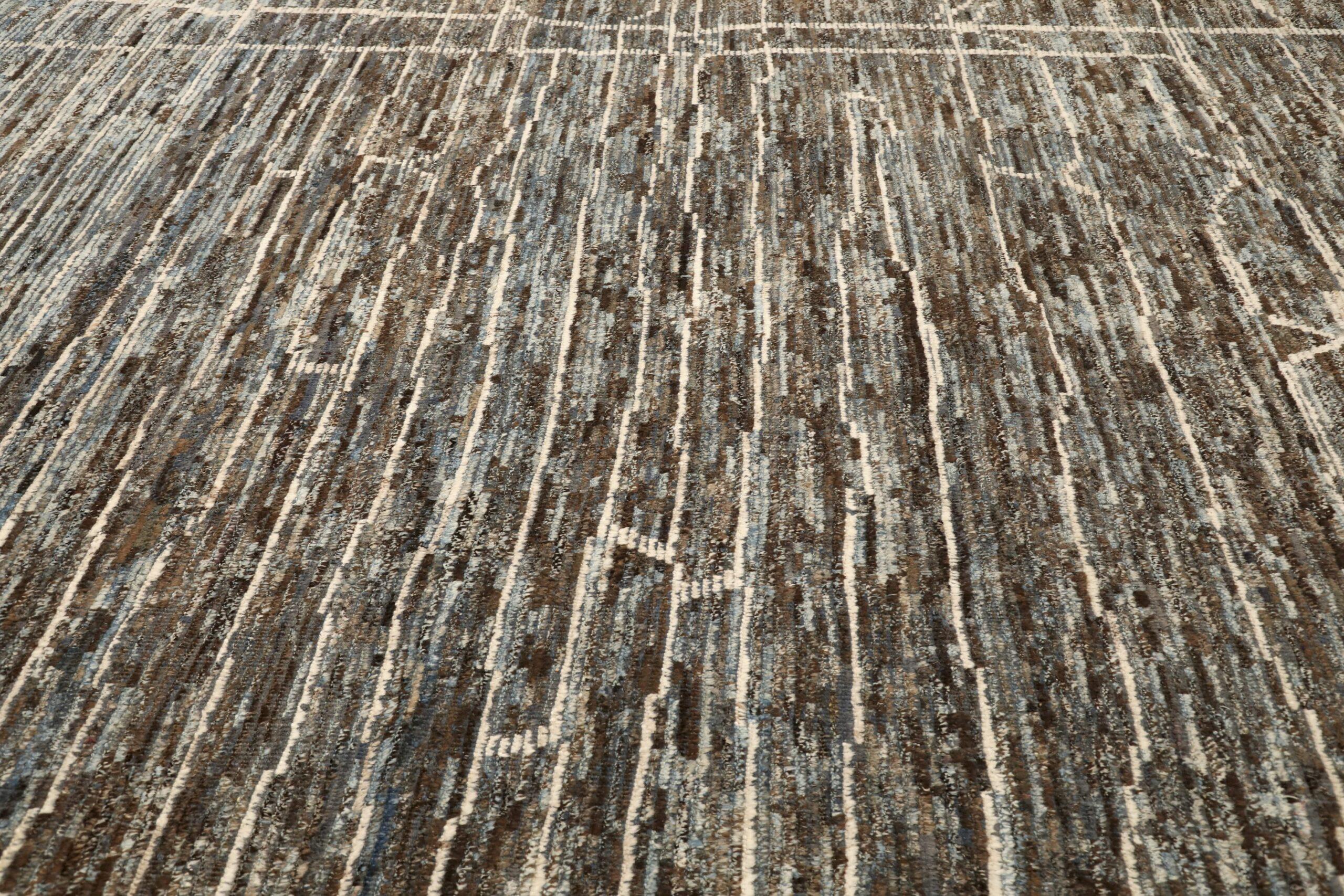 Afganistán Alfombras Marroquíes - Lana Azul Marrón Diseño Marfil - 96491 en Excelente estado para la venta en Dallas, TX