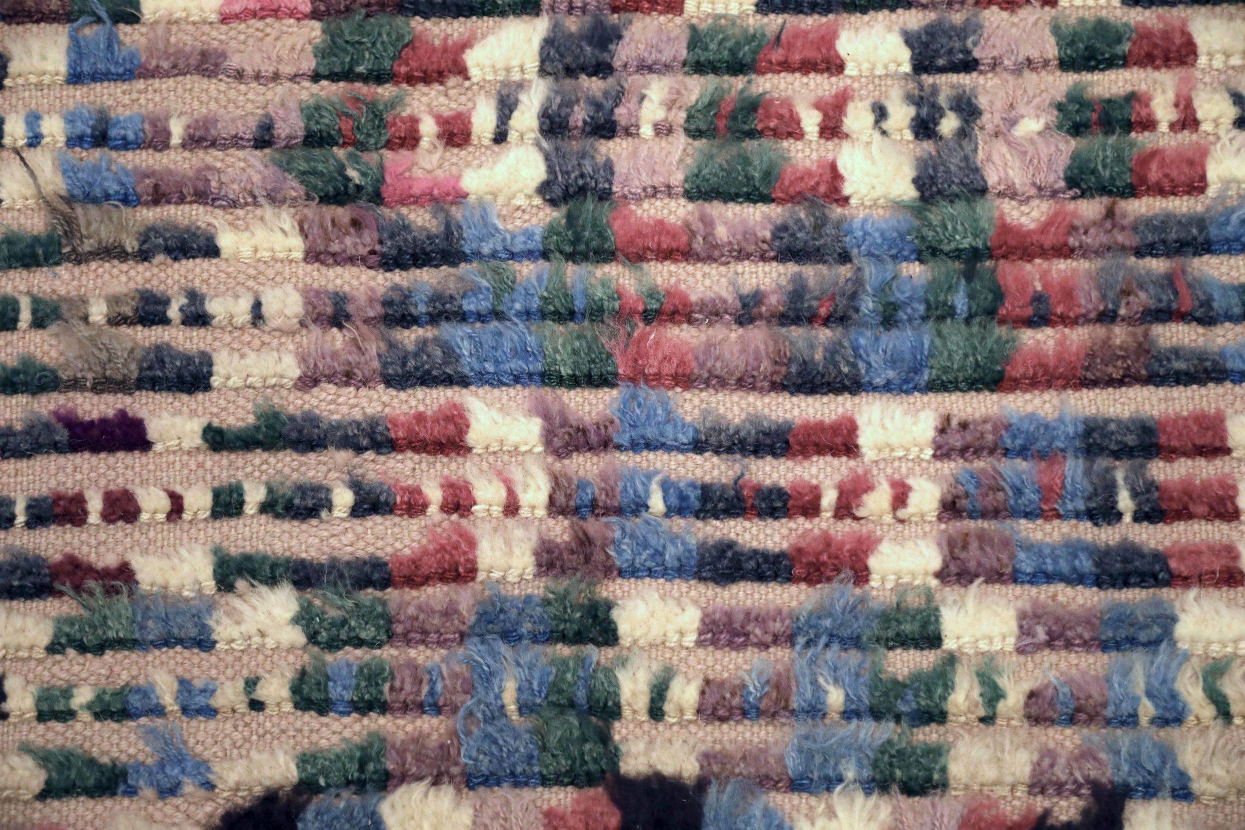 Afghano Tappeti Afghanistan Moroccan Area Rugs - Lana Blu Marrone Avorio Rosa - 93656 in vendita