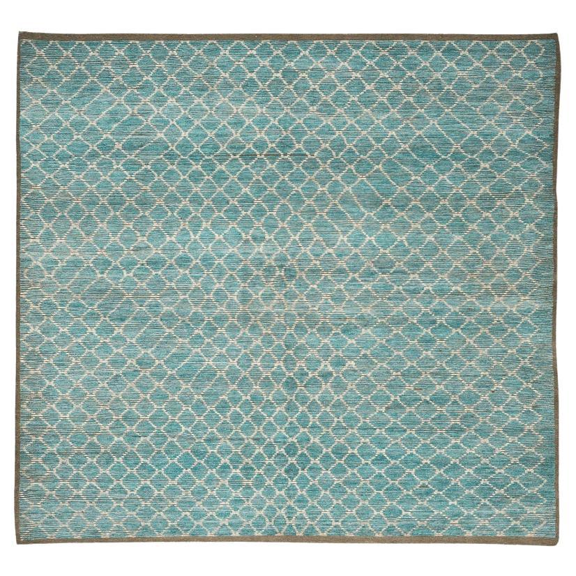 Tapis marocains d'Afghanistan - Design en laine bleu ivoire - 96374