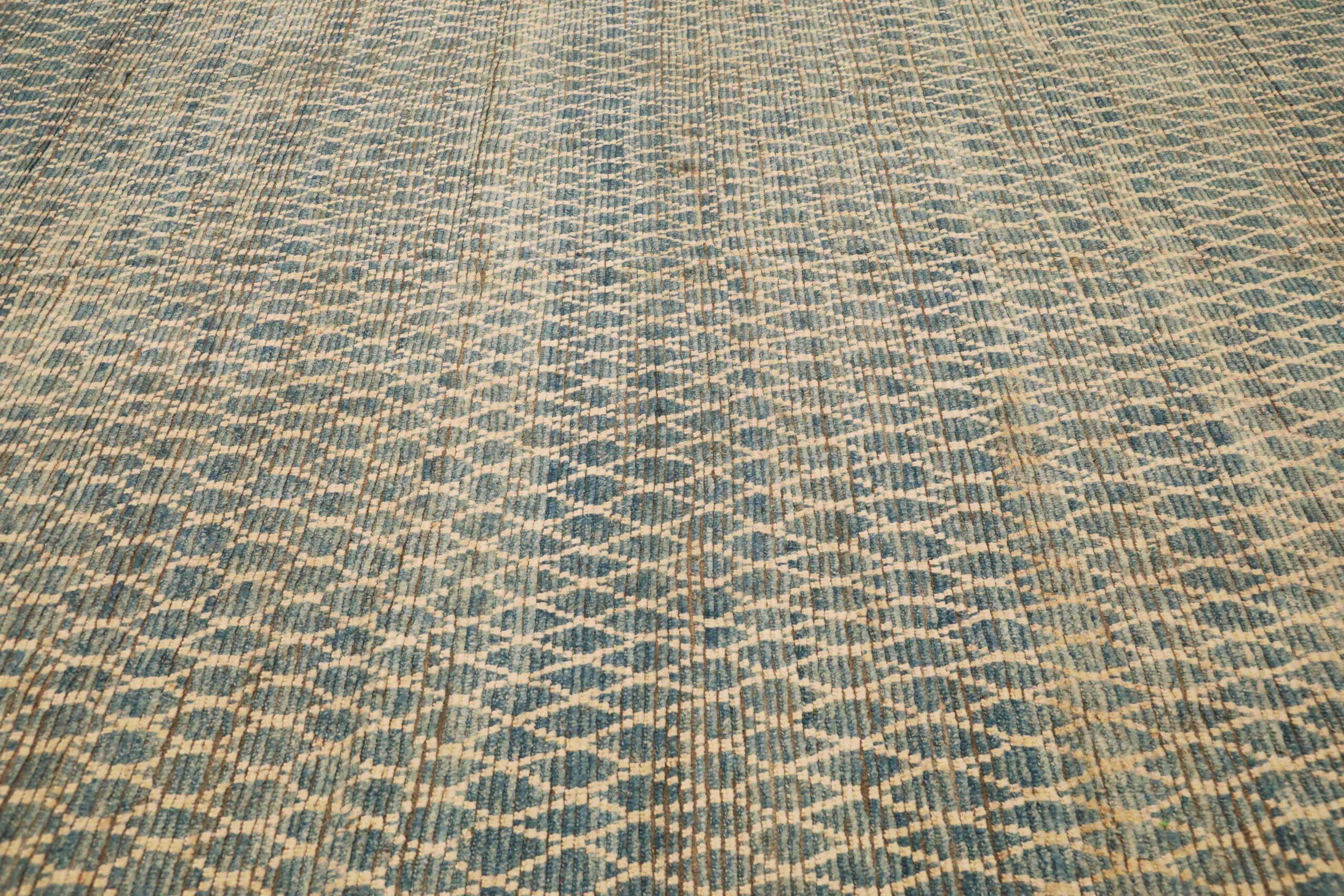 Afghanistan Marokkanische Teppiche - Wolle Blau Elfenbein Design - 96413 im Zustand „Hervorragend“ im Angebot in Dallas, TX