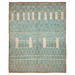 Tappeti Afghanistan Moroccan Area Rugs - Lana Blu Avorio Design - 96428