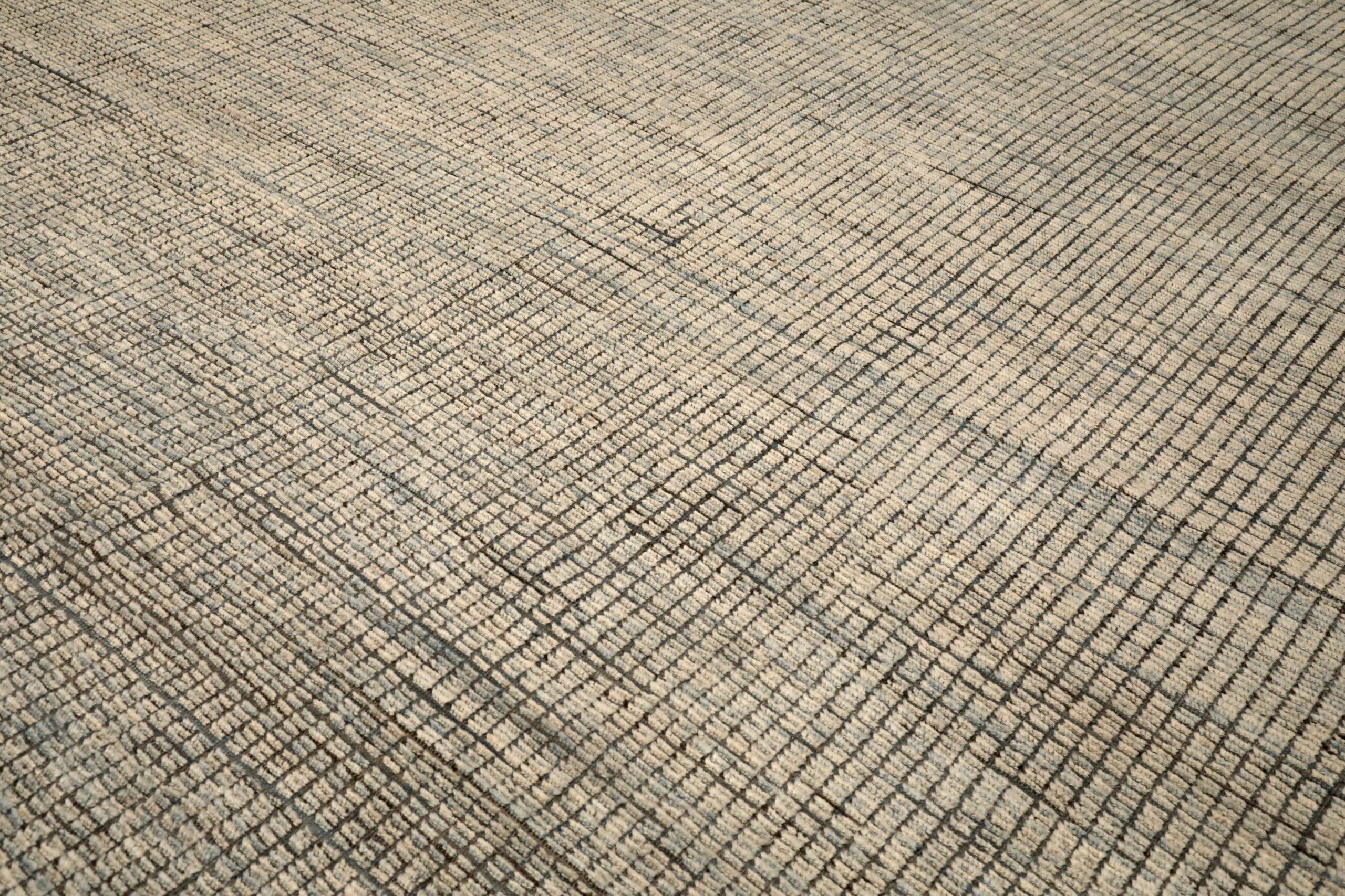 Tribale Tappeti Afghanistan Moroccan Area Rugs - Lana Blu Avorio Design - 96470 in vendita