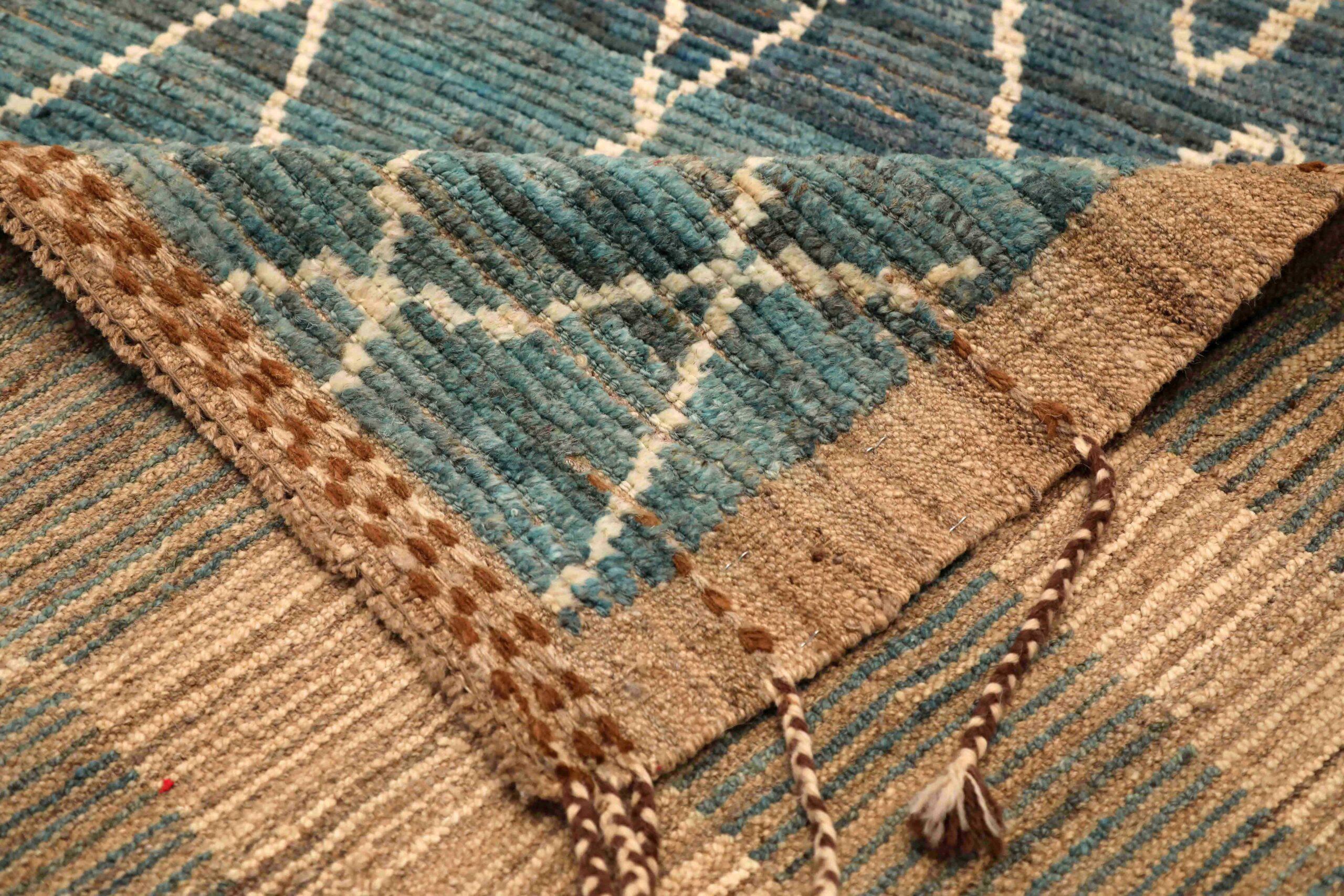 Afganistán Alfombras Marroquíes - Lana Azul Marfil Azul Marino - 96390 Tribal en venta