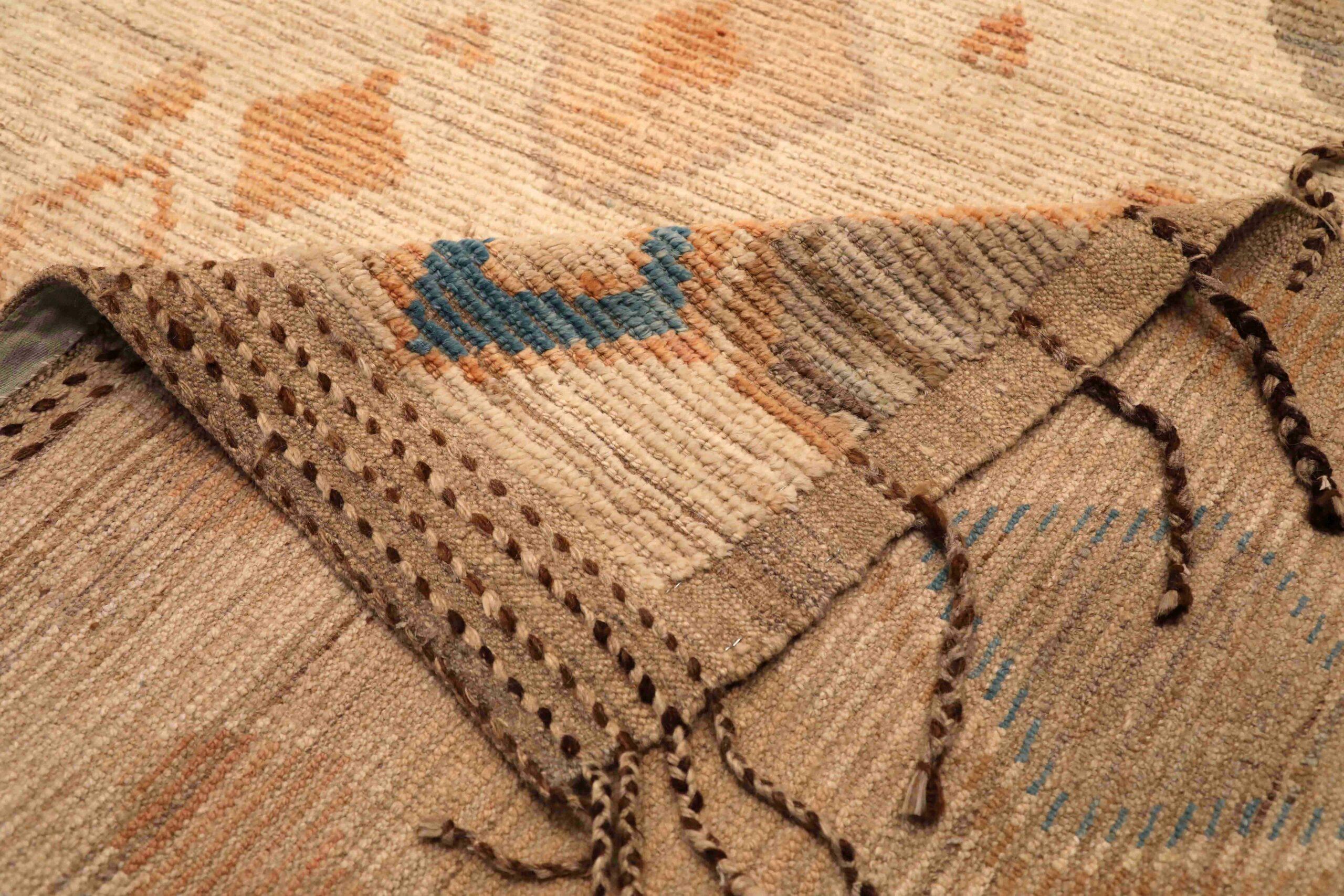 Afganistán Alfombras Marroquíes - Lana Azul Marfil Naranja - 96417 Tribal en venta