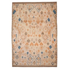 Tappeti Afghanistan Moroccan Area Rugs - Lana Blu Avorio Arancione - 96417
