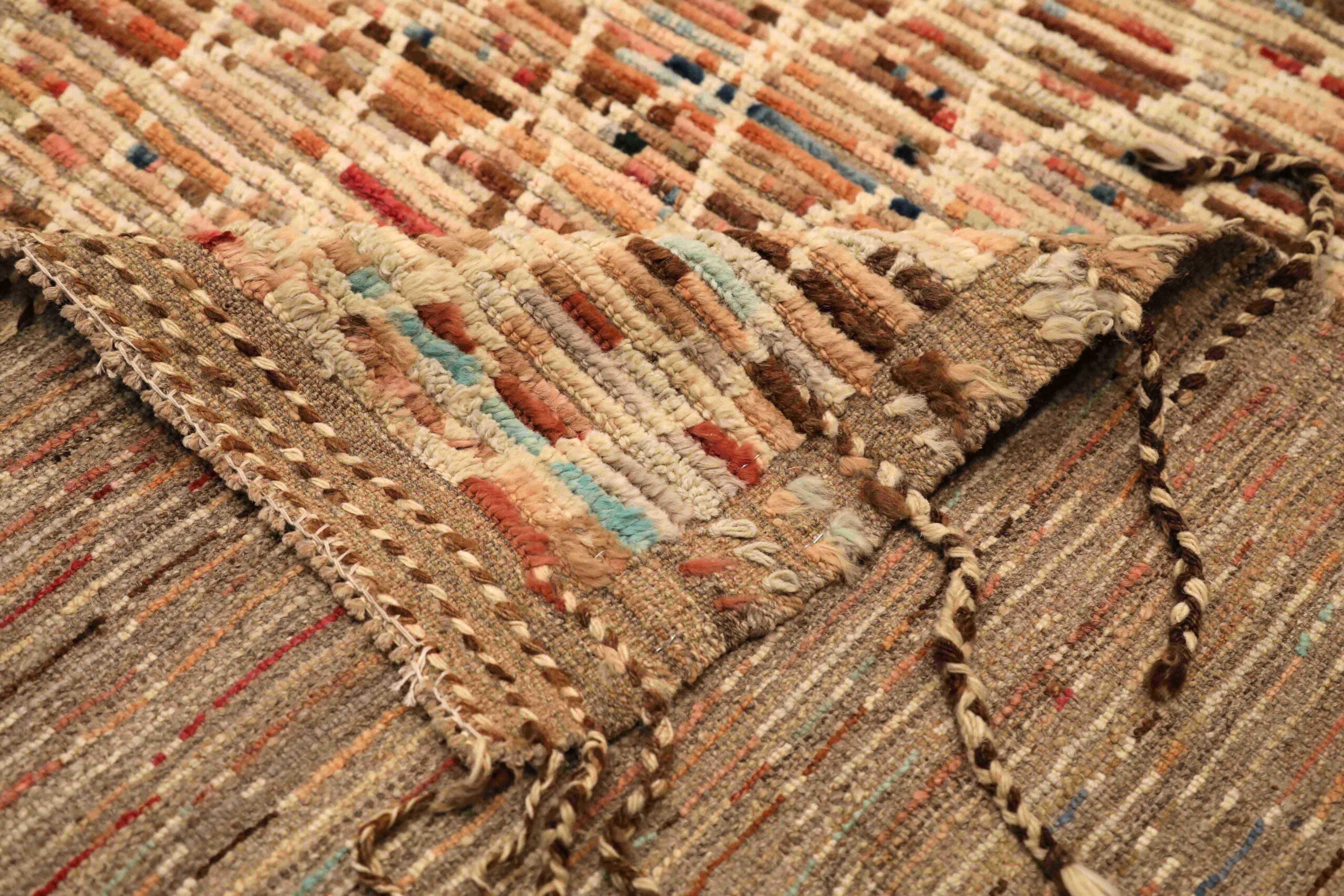 Tribale Tappeti Afghanistan Moroccan Area Rugs - Lana Blu Avorio Rosa Rosso - 96431 in vendita