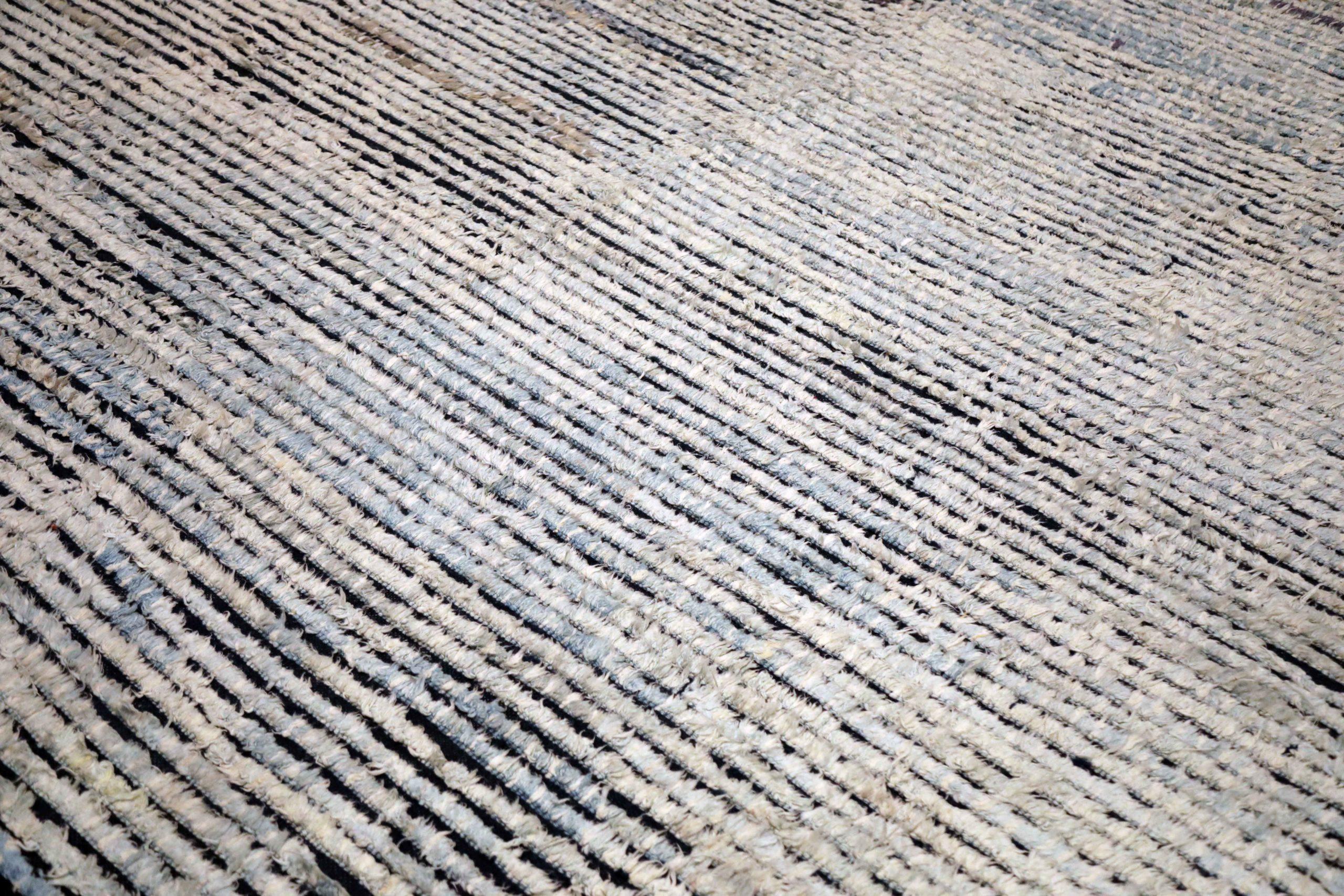 Tribale Tappeti Afghanistan Moroccan Area Rugs - Lana Blu Design-Light - 93650 in vendita