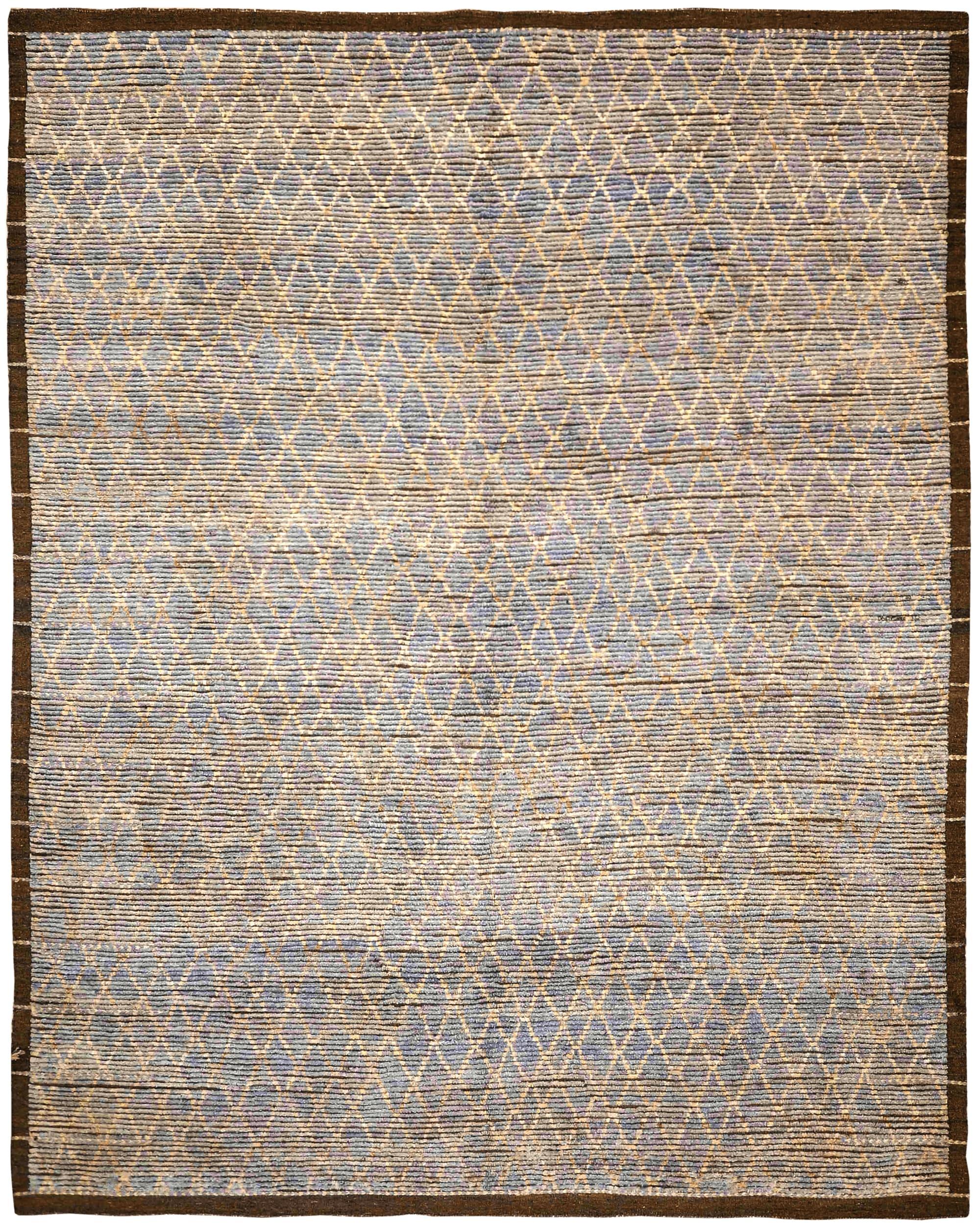 Afghanistan Marokkanische Teppiche - Wolle Blau Gelb Design - 96451 im Angebot