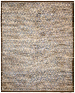 Tappeti Afghanistan Moroccan Area Rugs - Lana Blue Yellow Design - 96451