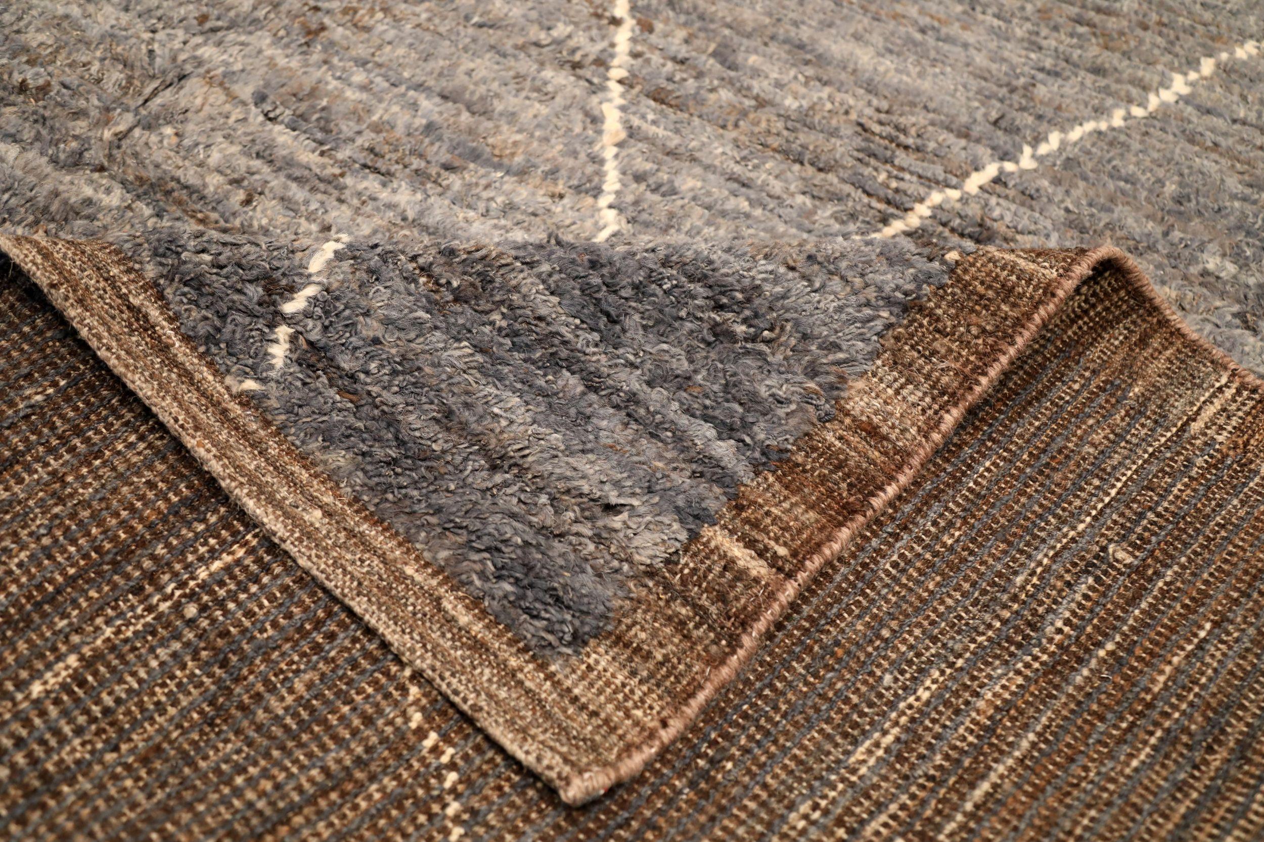 Afghanistan Marokkanische Teppiche - Wolle Brown Design - 94334 (Afghanisch) im Angebot