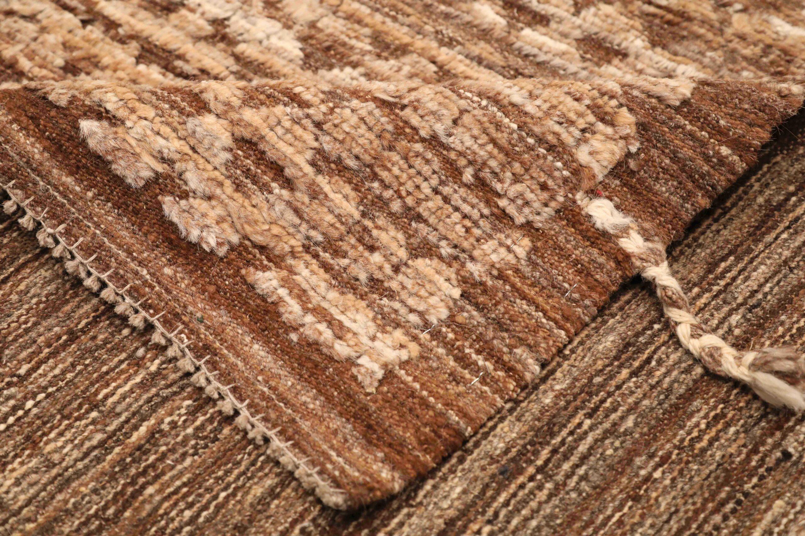 Tappeti Afghanistan Moroccan Area Rugs - Wool Brown Design - 96382 In condizioni ottime in vendita a Dallas, TX