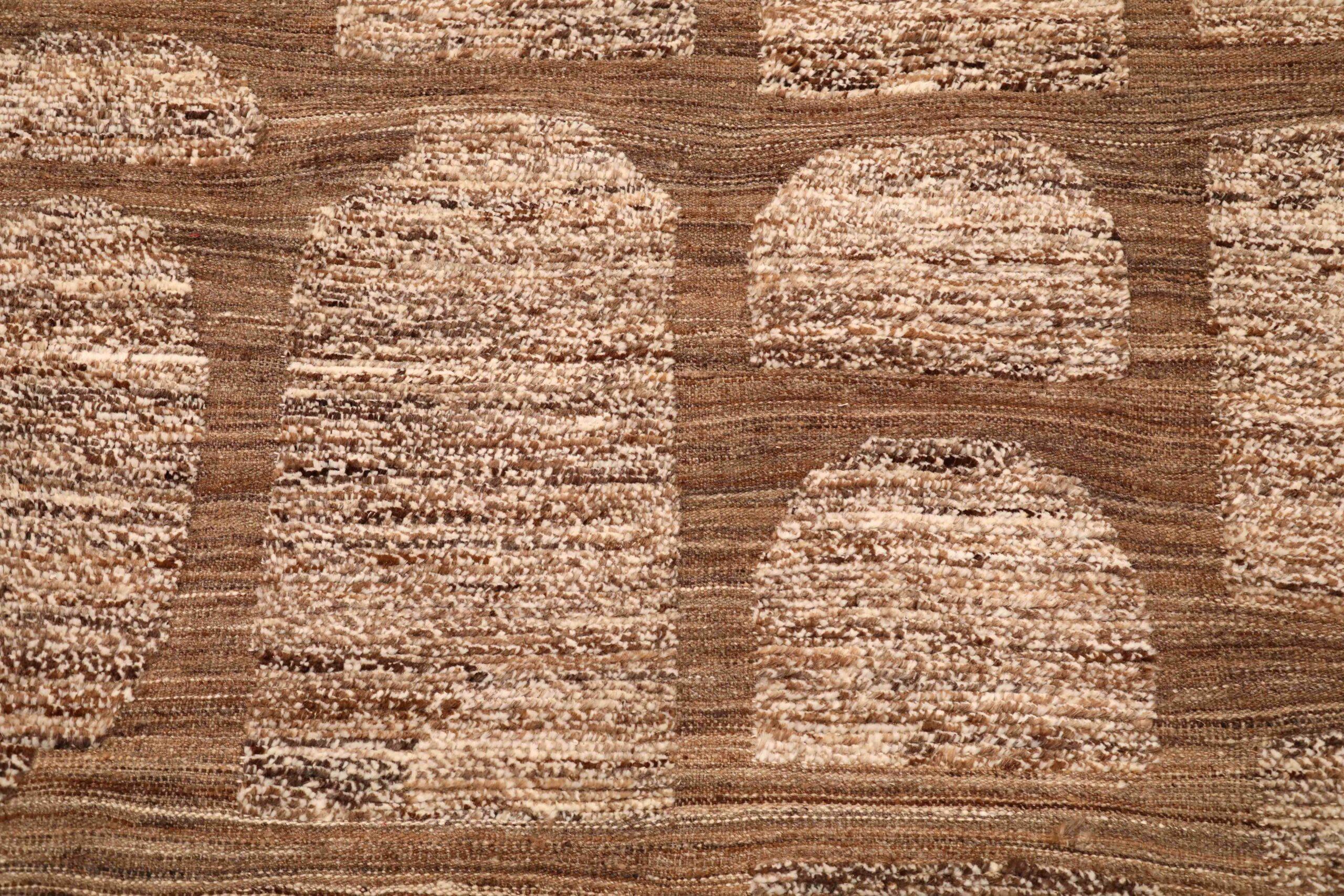 Afghano Tappeti Afghanistan Moroccan Area Rugs - Wool Brown Design - 96416 in vendita
