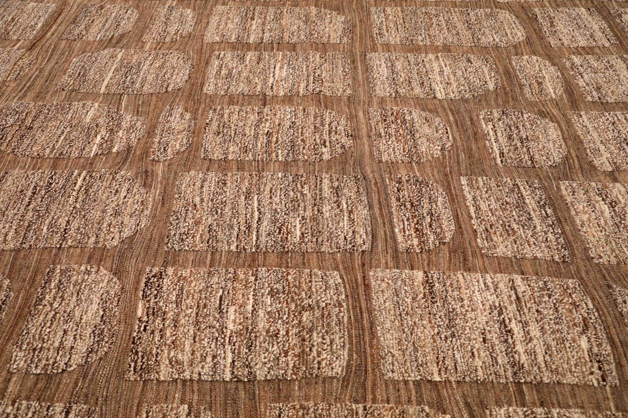 Tappeti Afghanistan Moroccan Area Rugs - Wool Brown Design - 96416 In condizioni ottime in vendita a Dallas, TX