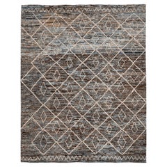 Tappeti Afghanistan Moroccan Area Rugs - Wool Brown Design - 96419
