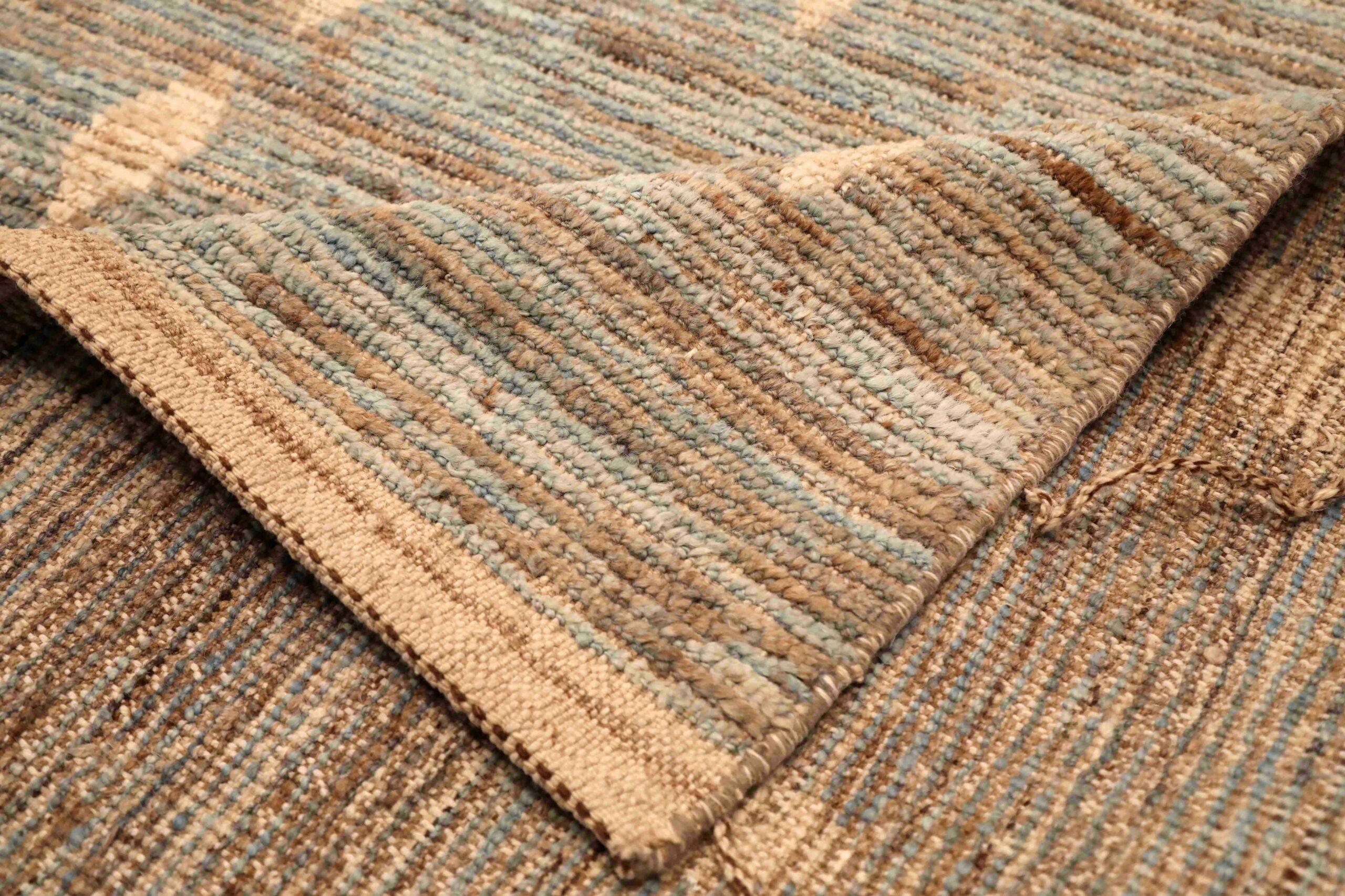 Tribal Afghanistan Tapis de zone marocain - Laine Brown Gray Ivory Design - 96442 en vente