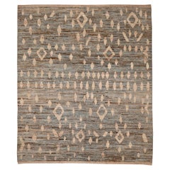 Tappeti Afghanistan Moroccan Area Rugs - Lana Marrone Grigio Avorio Design - 96442