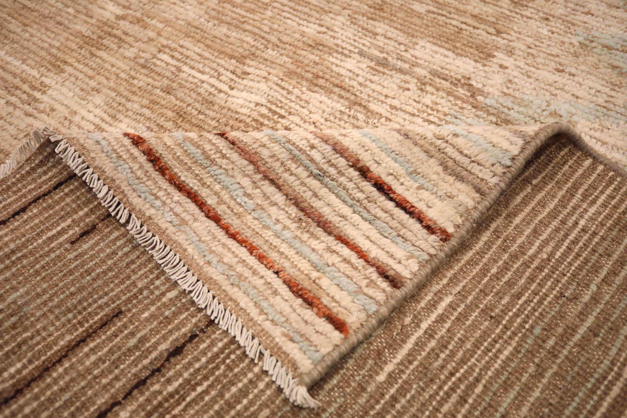Afghanistan Marokkanische Teppiche - Wolle Braun Elfenbein Design - 93592 (Afghanisch) im Angebot