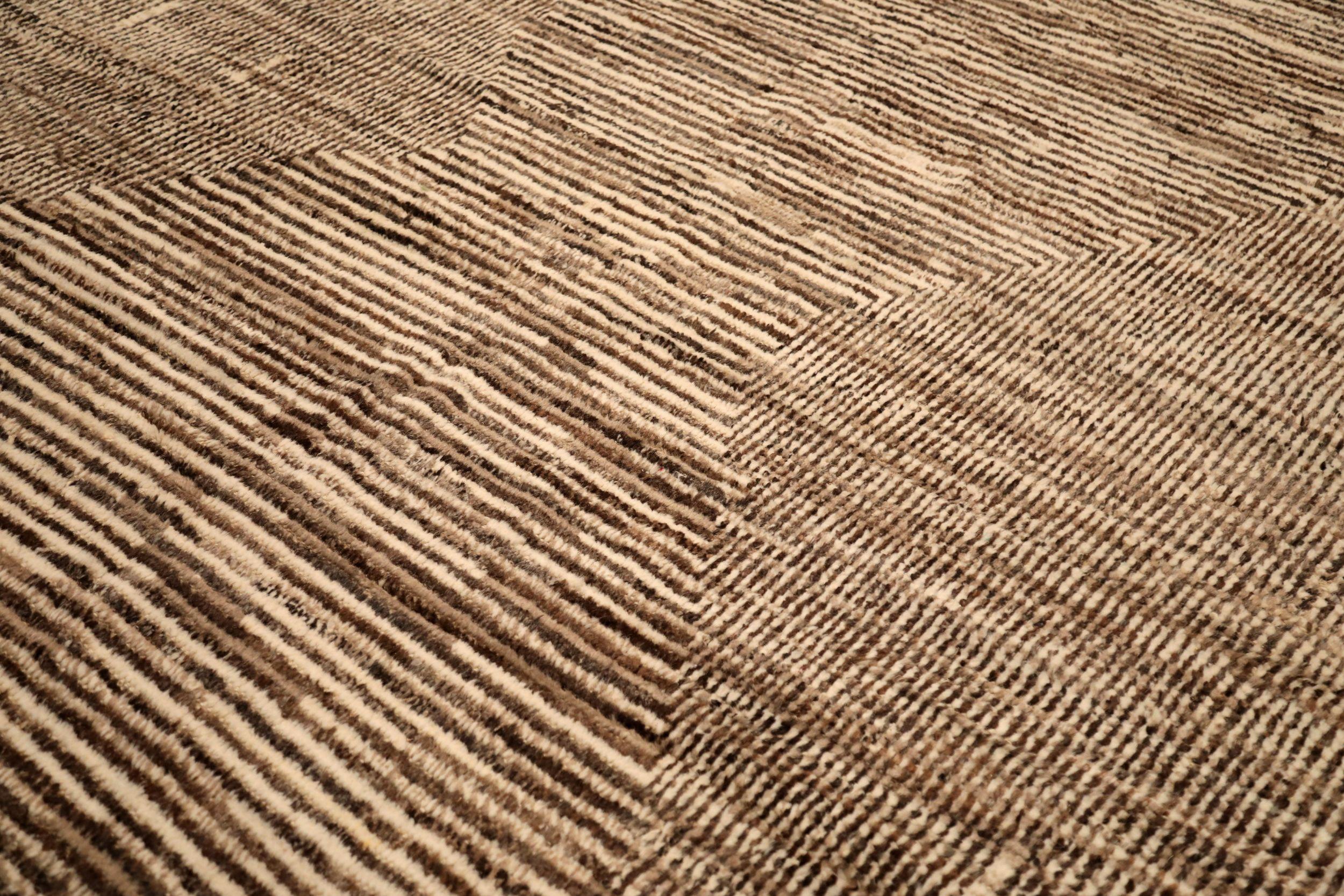 Afganistán Alfombras Marroquíes - Lana Marrón Diseño Marfil - 94344 Tribal en venta
